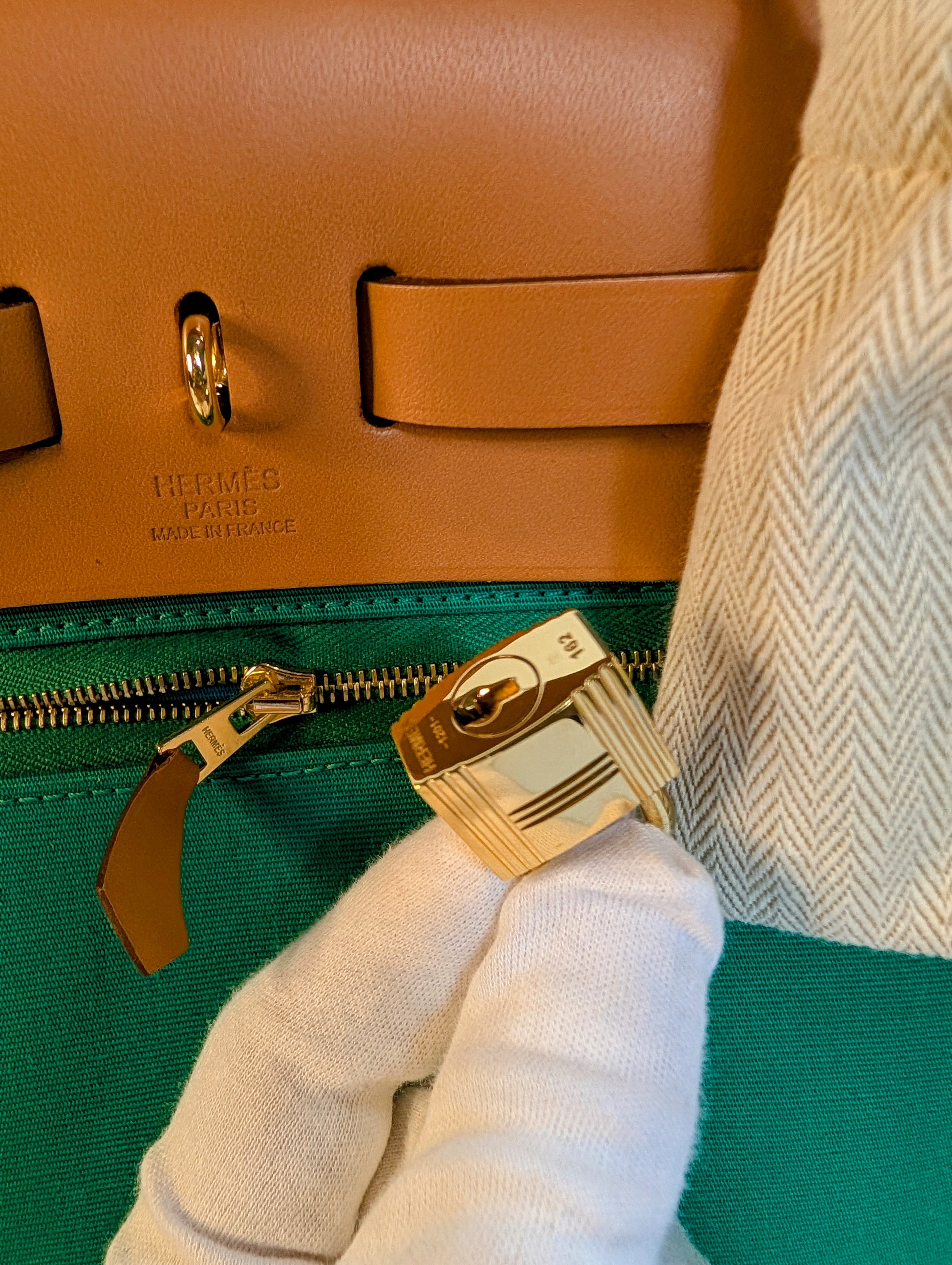 Hermes Blue and Green Herbag Zip 31