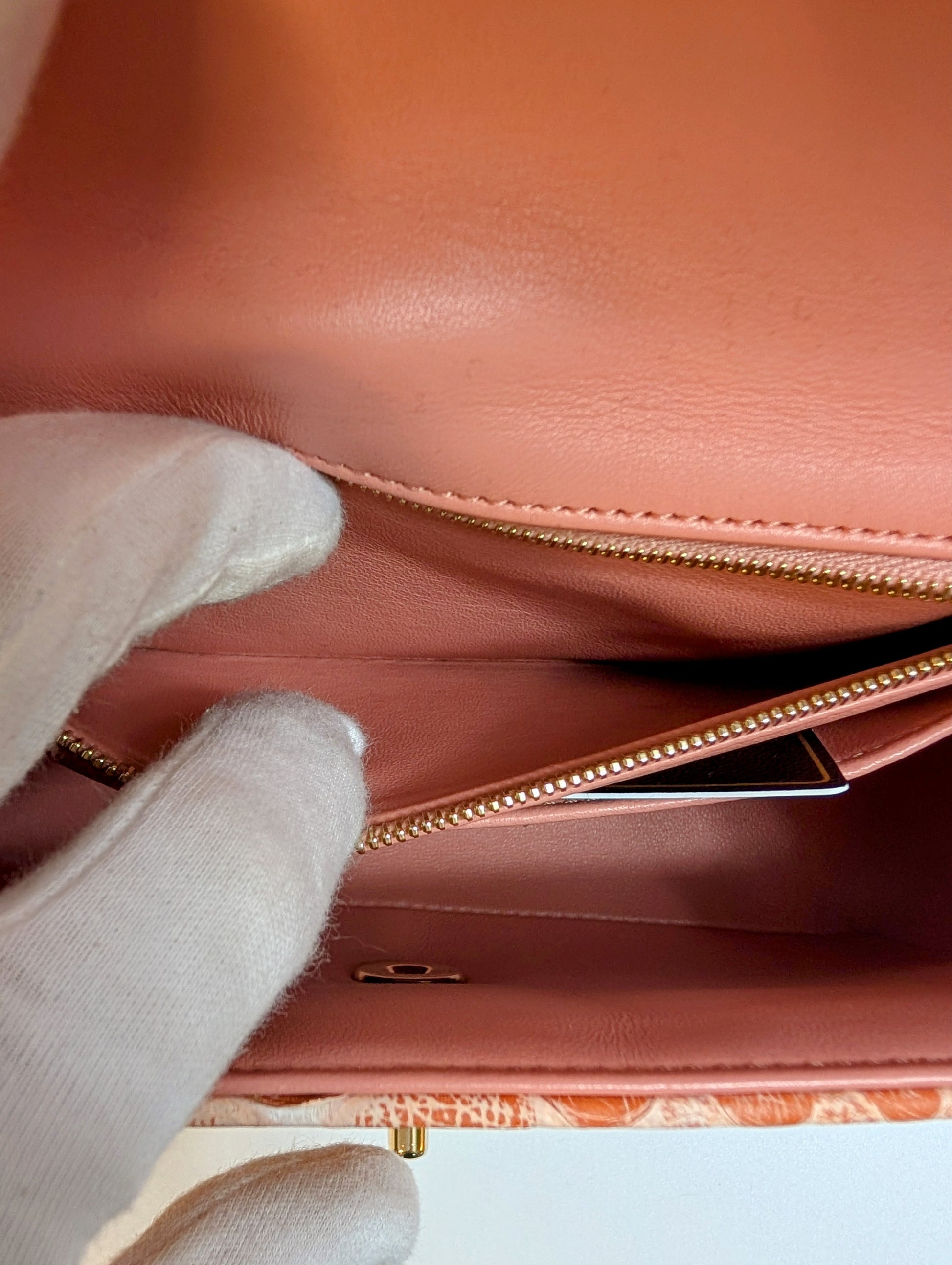 Chanel Rare Salmon Pink Mini Rectangular Classic Flap Bag in Python Leather