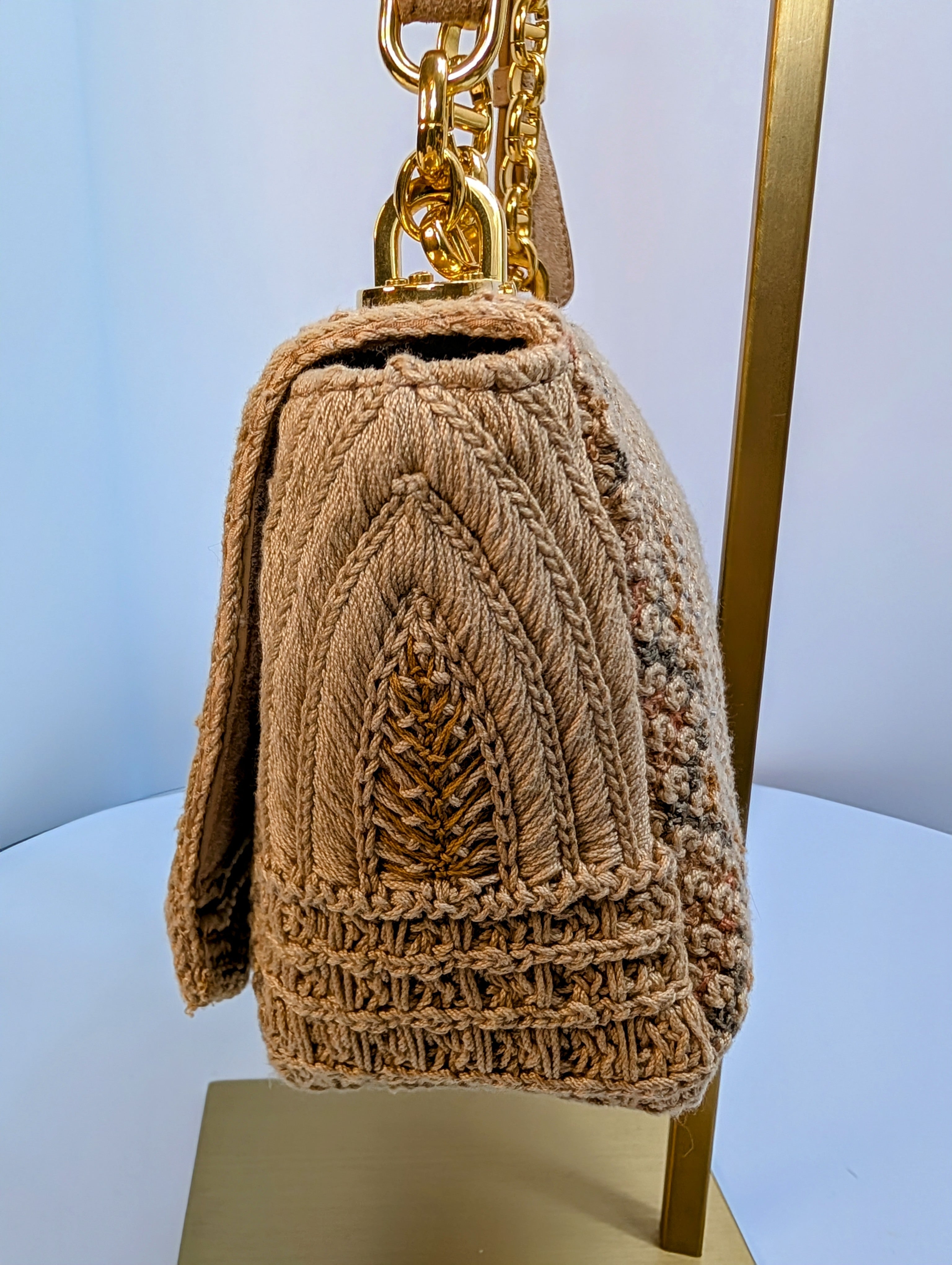 Dior Multicolor Caro Crossbody Woven Raffia Bag