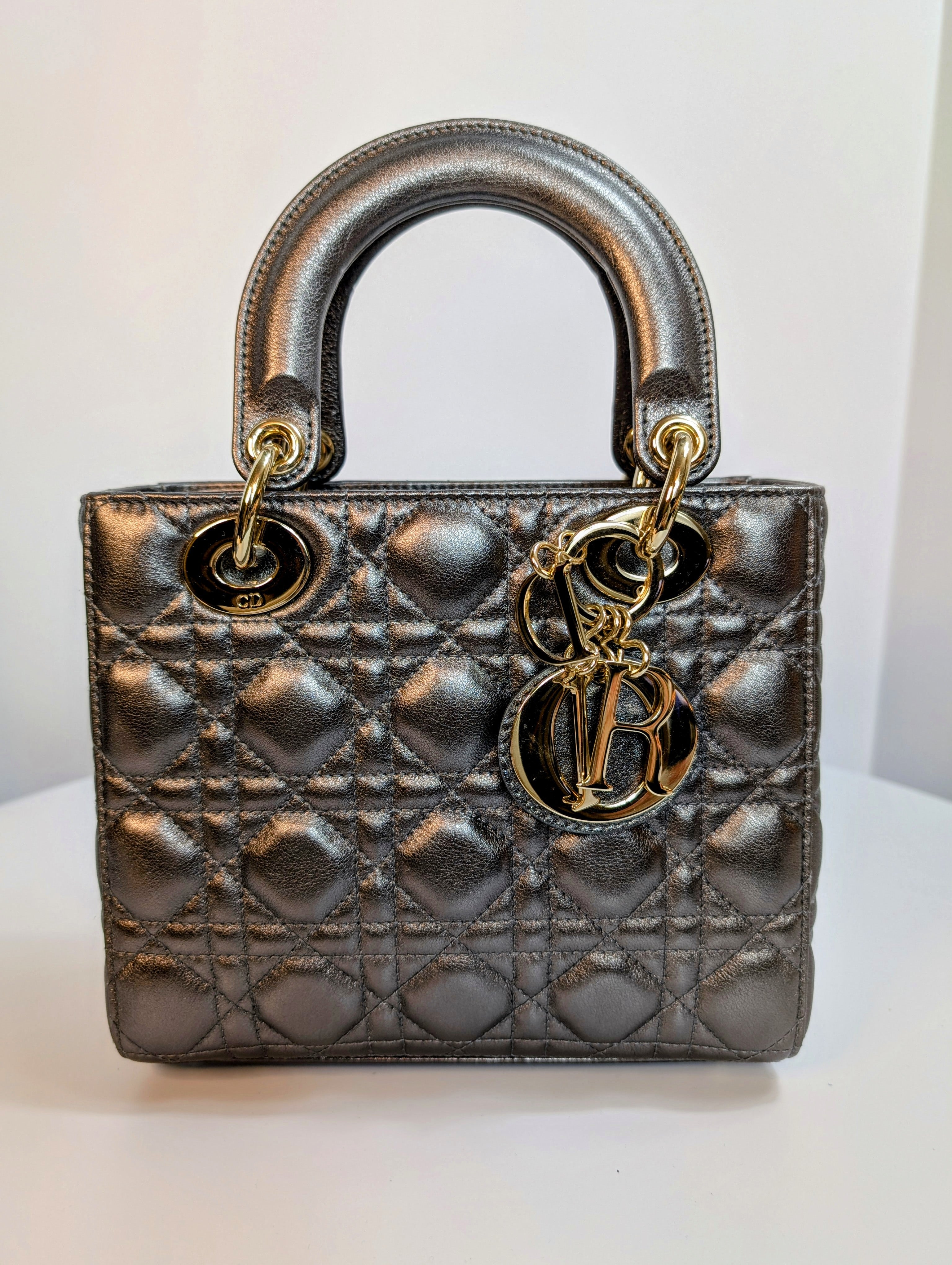 Dior Lady Dior Metallic Gray Cannage My ABCDior Bag