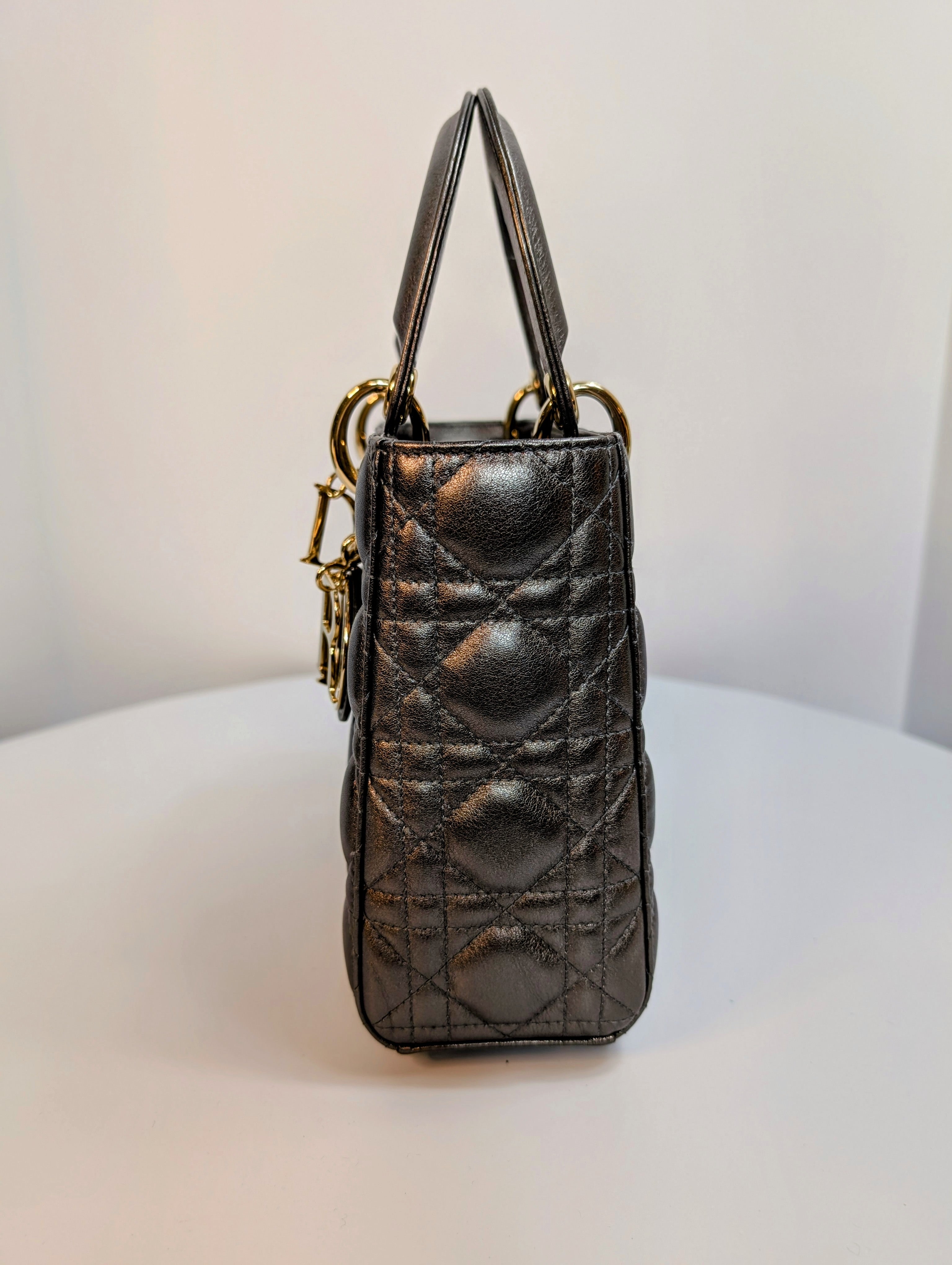 Dior Lady Dior Metallic Gray Cannage My ABCDior Bag