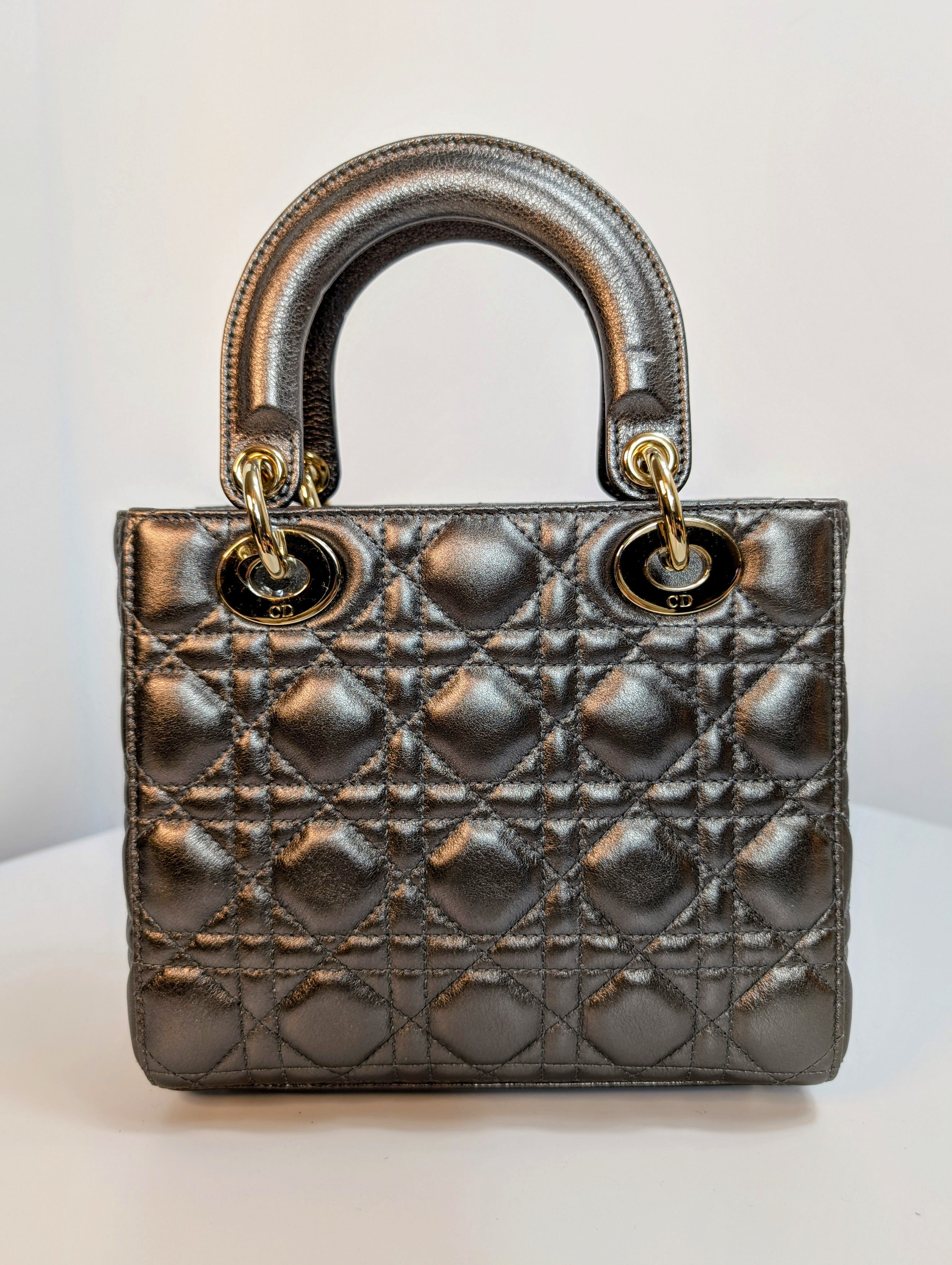 Dior Lady Dior Metallic Gray Cannage My ABCDior Bag