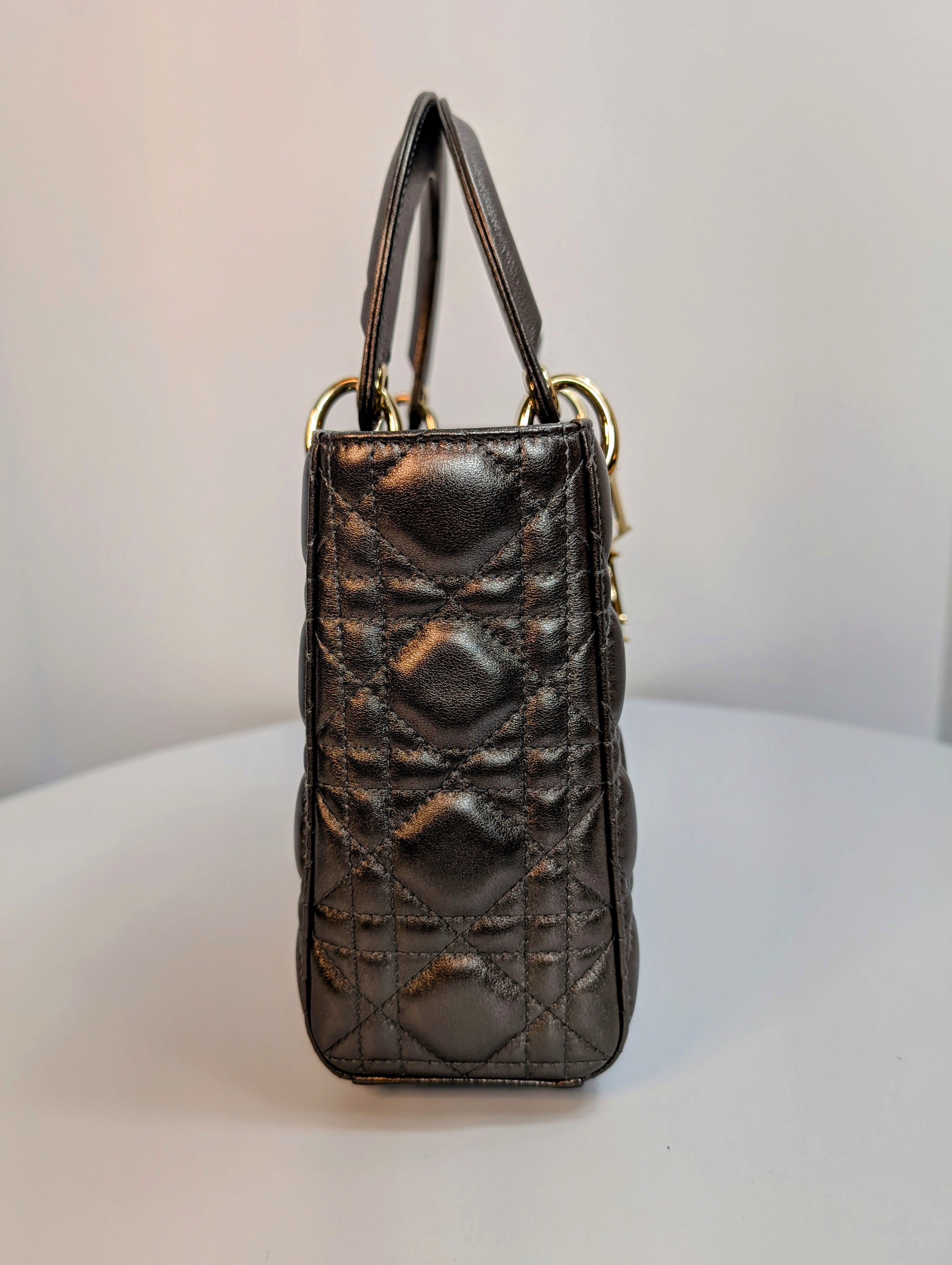 Dior Lady Dior Metallic Gray Cannage My ABCDior Bag