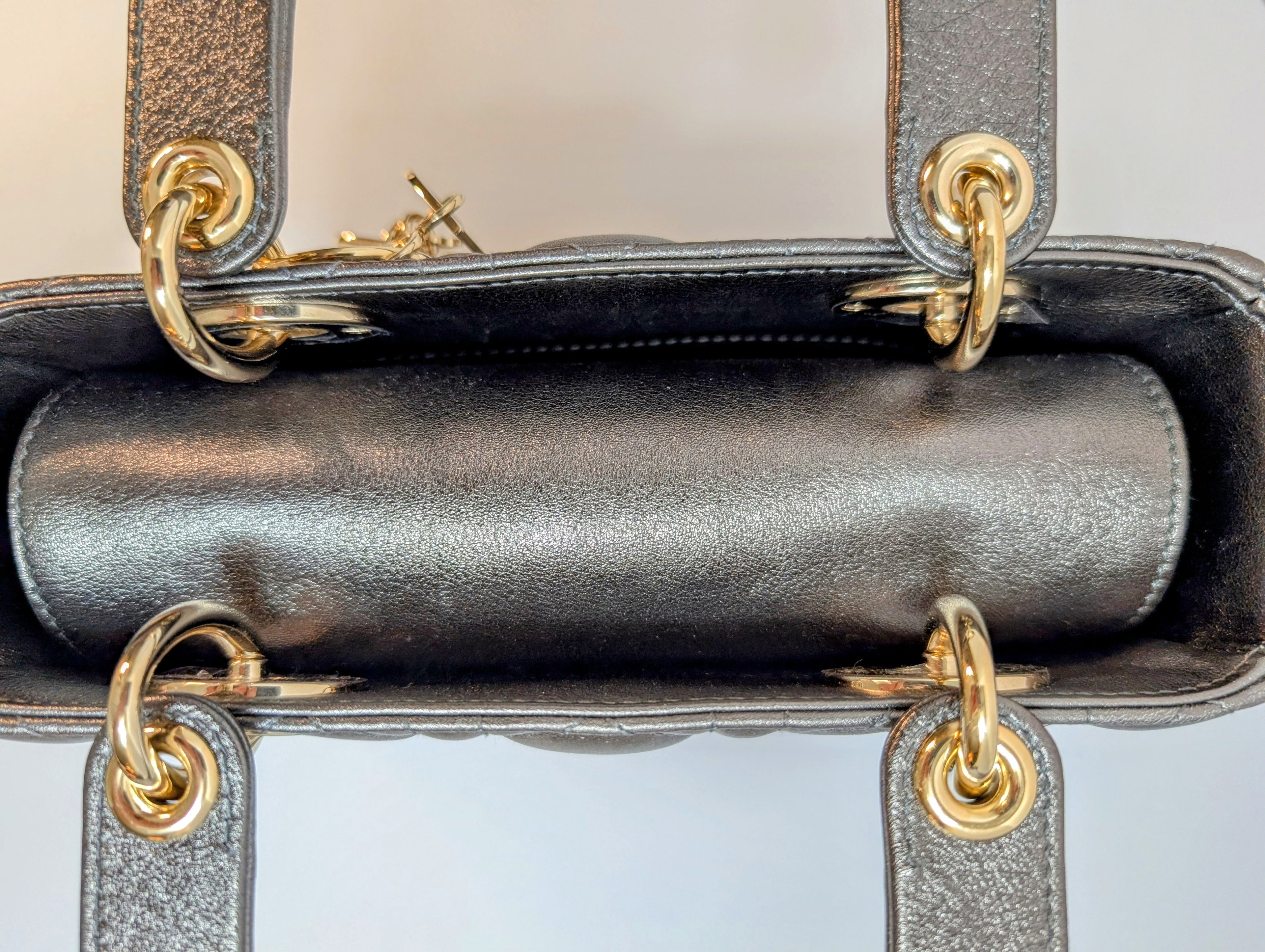 Dior Lady Dior Metallic Gray Cannage My ABCDior Bag