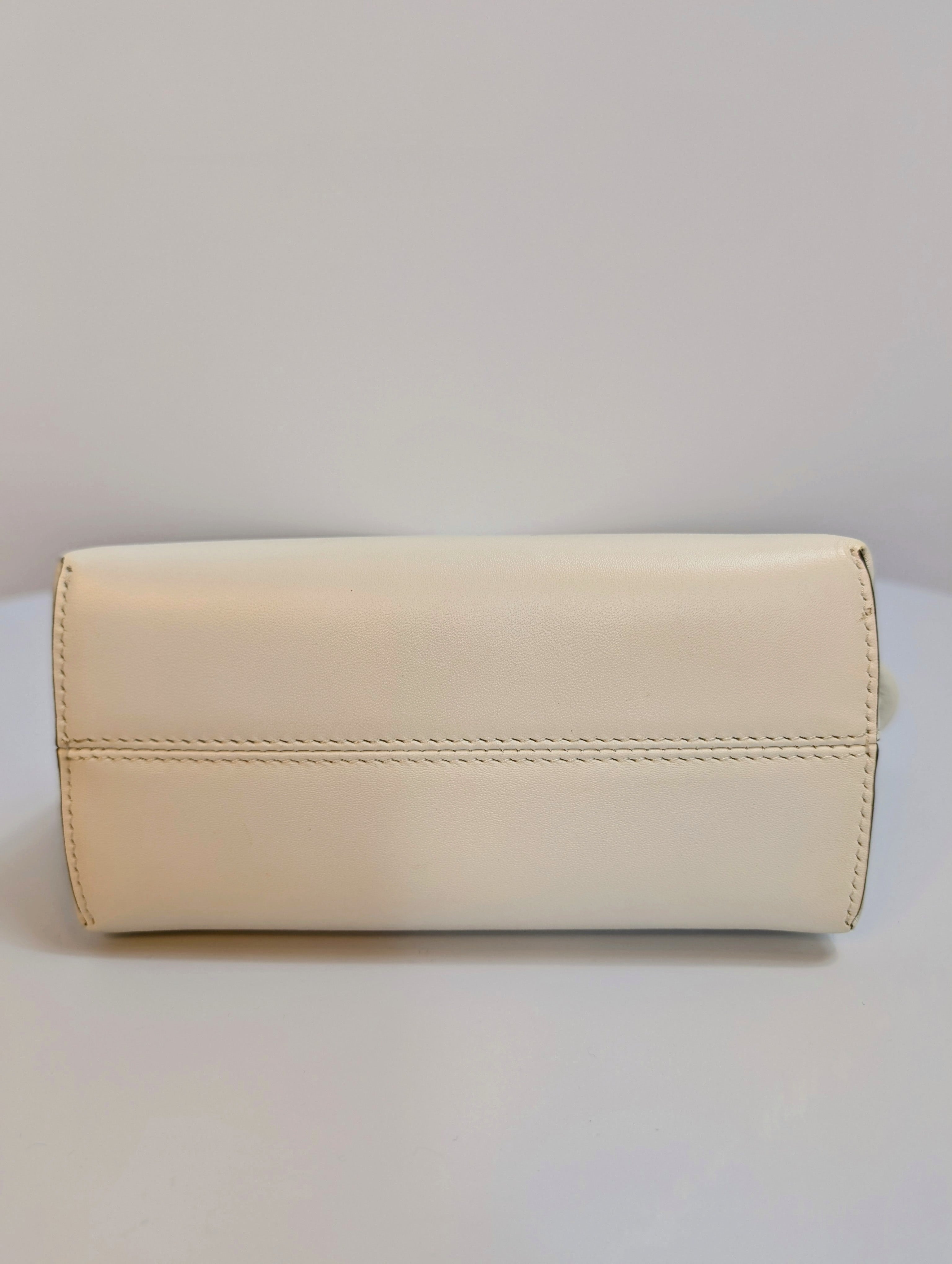 Fendi x Marc Jacobs Peekaboo Top Handle Bag in Cream Leather with Neon Yellow Accents