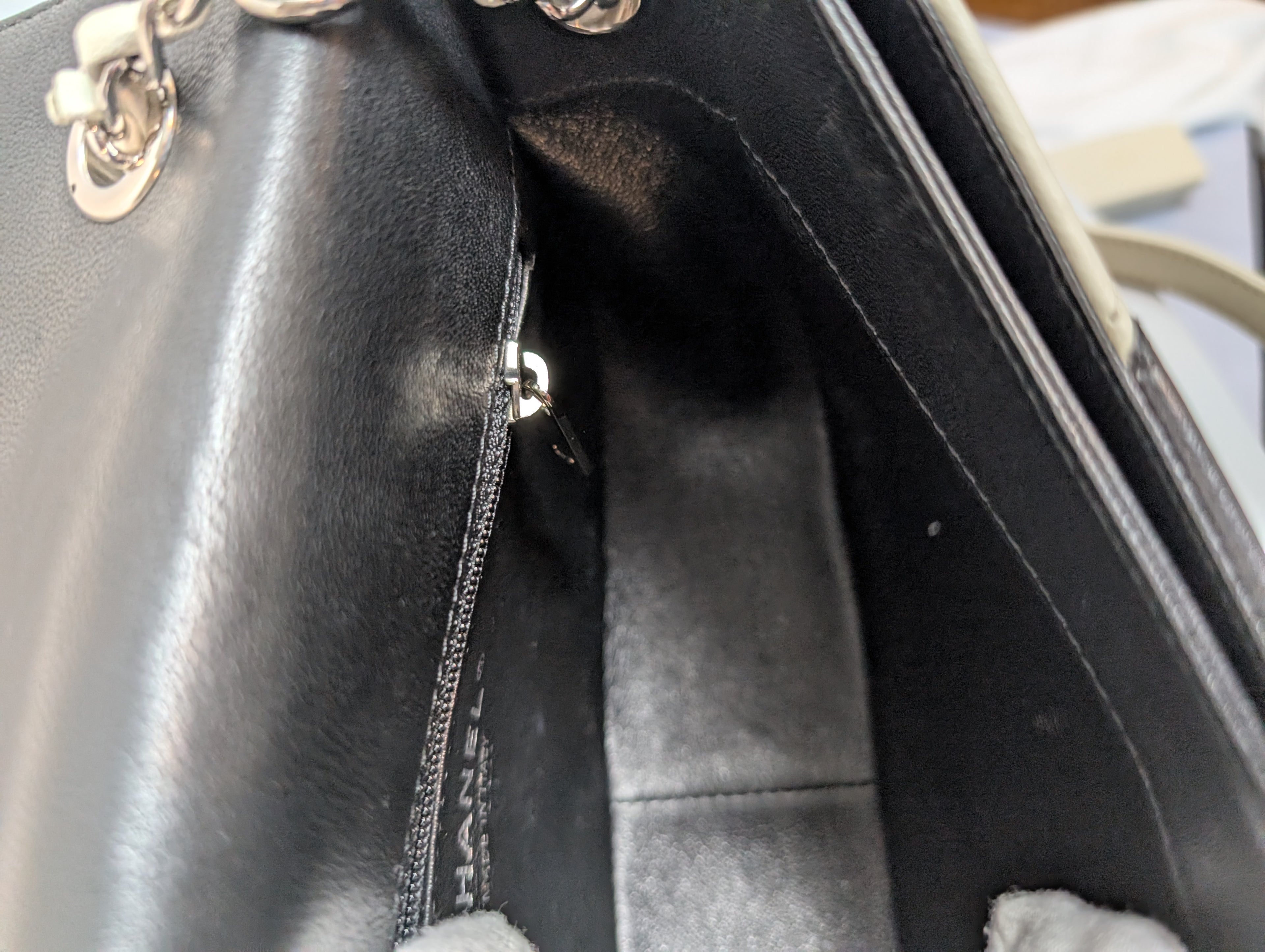 Chanel White and Black Patchwork Round Bottom Tophandle Flap Bag