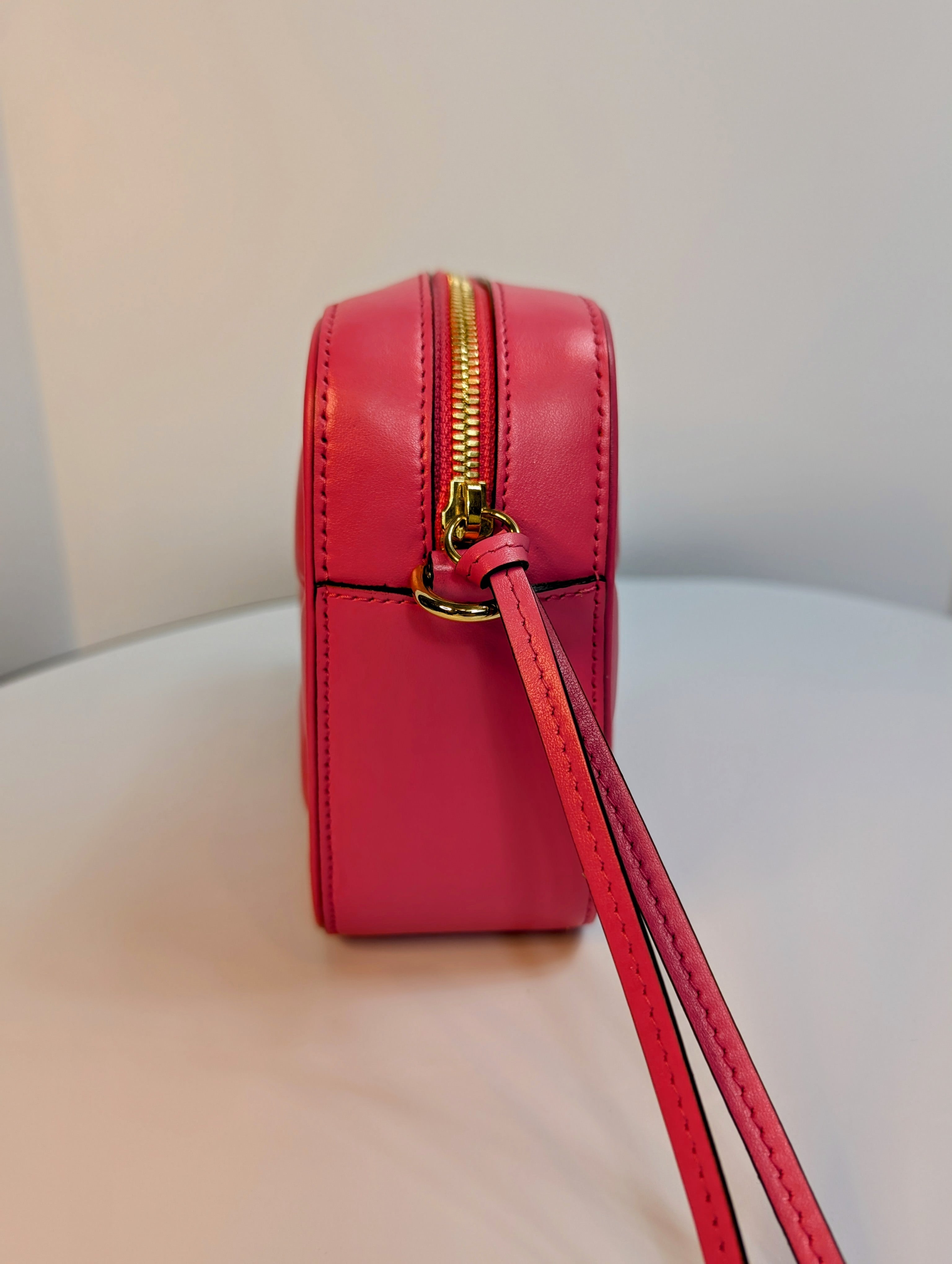 Gucci GG Hot Pink Matelasse Leather Double-Strap Camera Bag