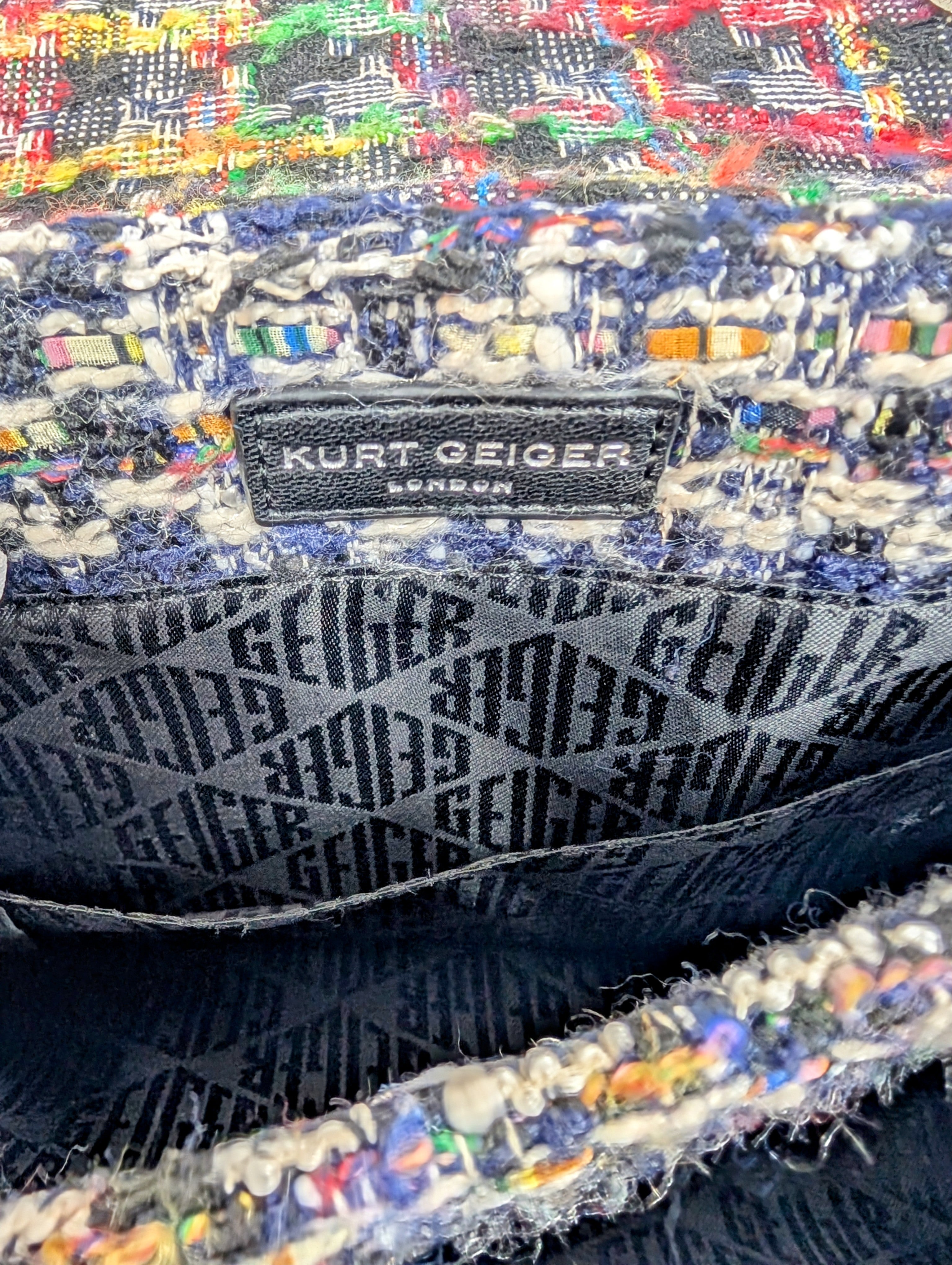 Kurt Geiger London Large Kensington Tweed Shoulder Bag