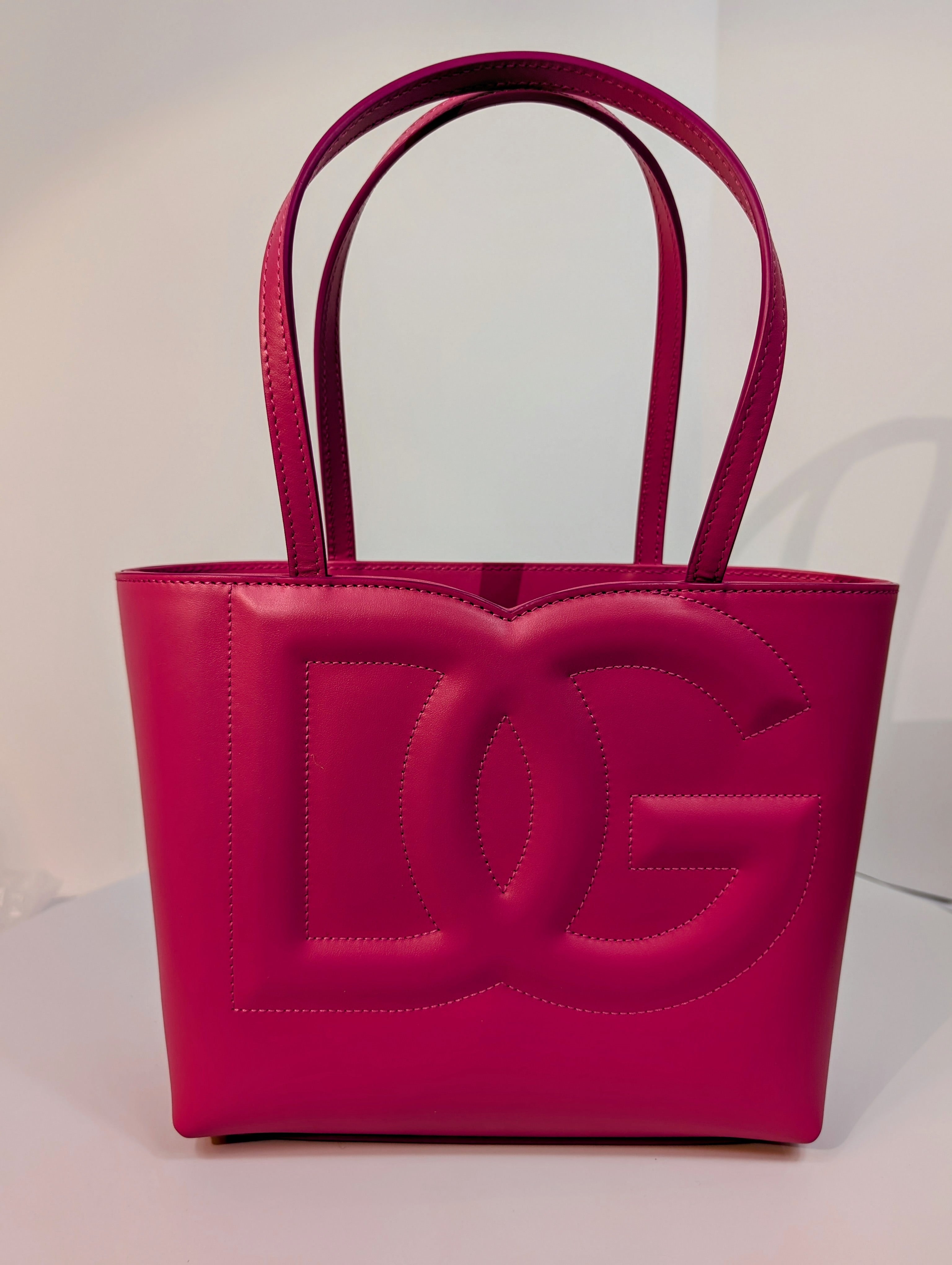 Dolce & Gabbana Hot Pink Small DG Logo Tote Bag