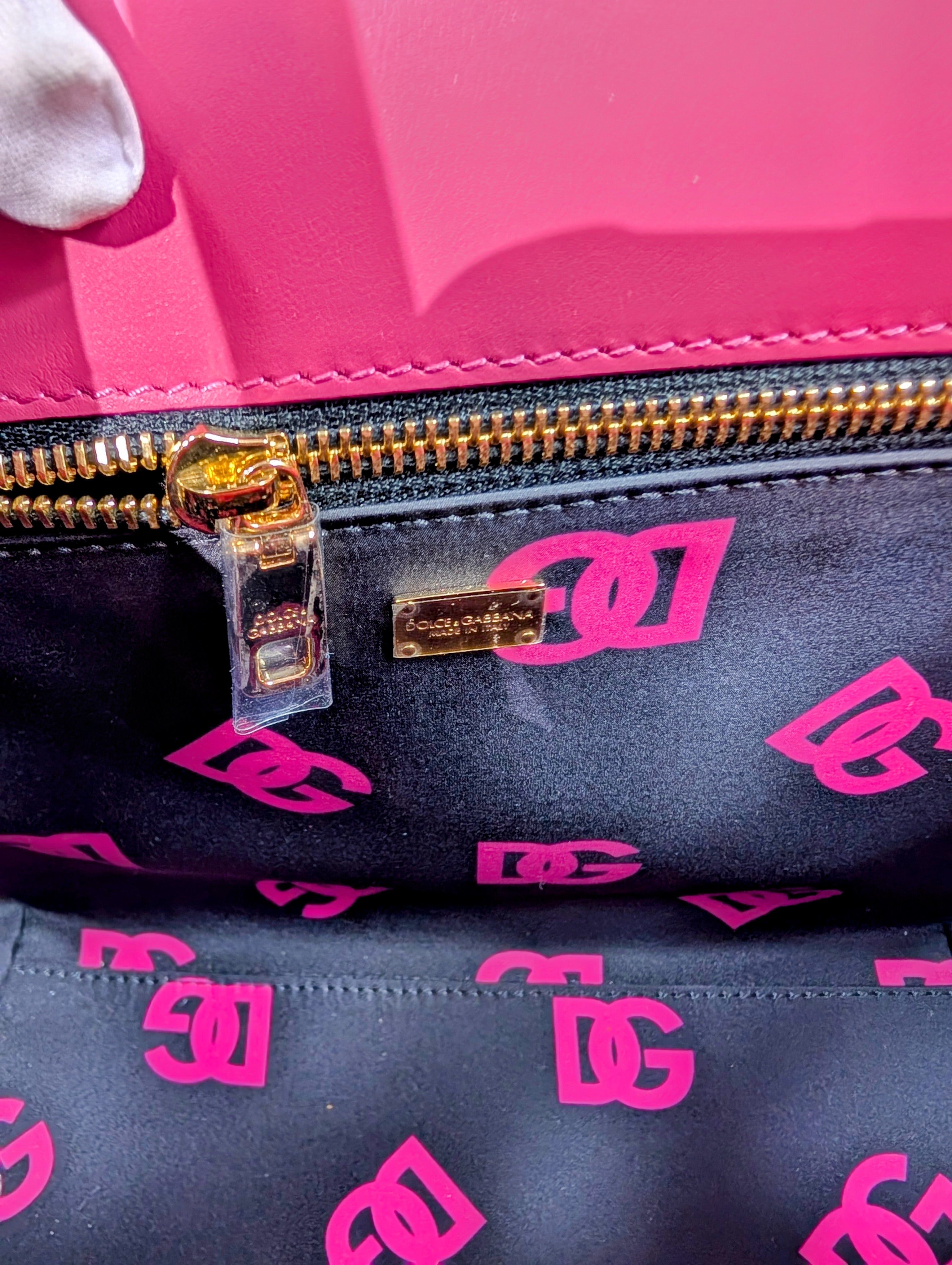 Dolce & Gabbana Hot Pink Small DG Logo Tote Bag