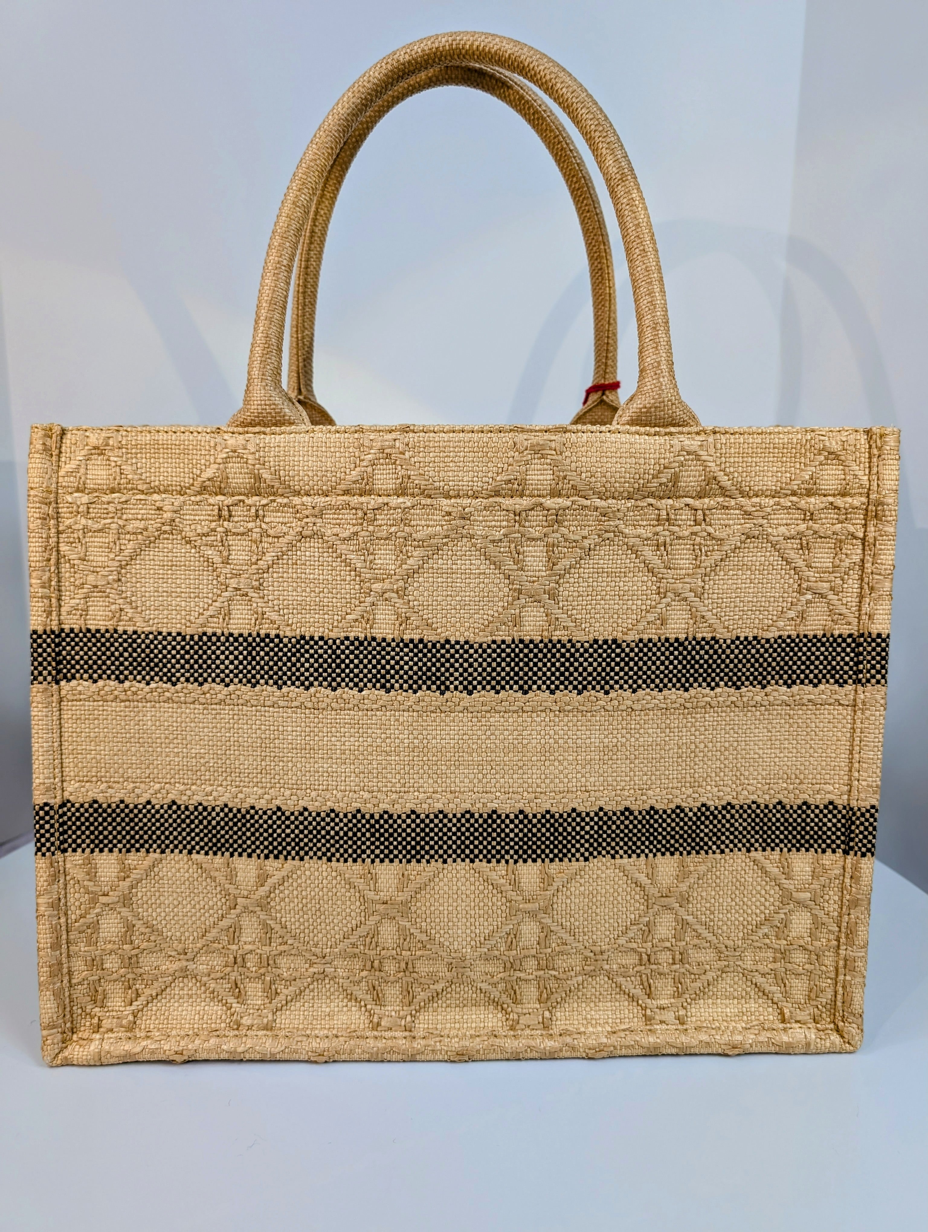 Dior Medium Raffia Book Tote with Heart Charm
