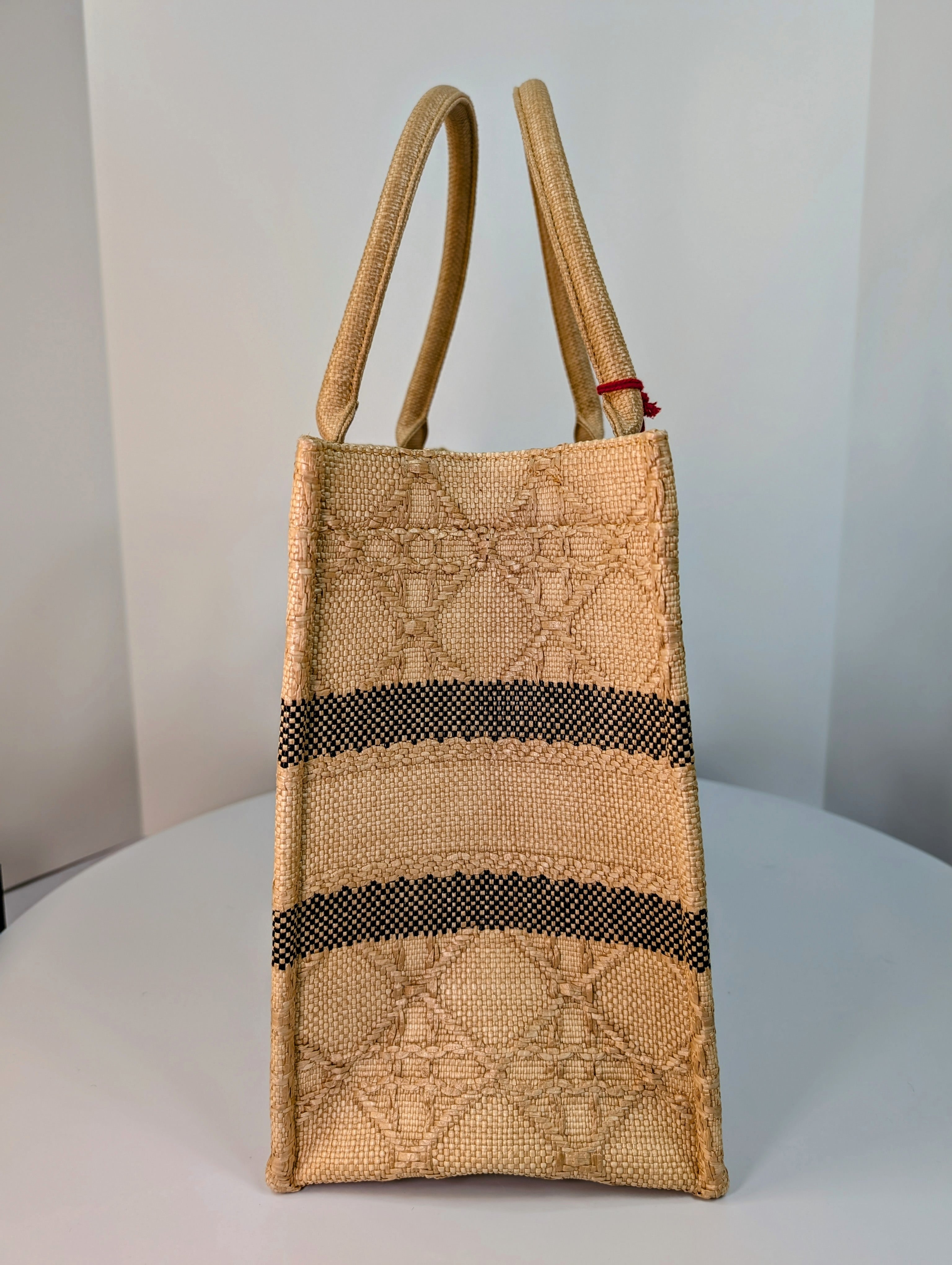 Dior Medium Raffia Book Tote with Heart Charm