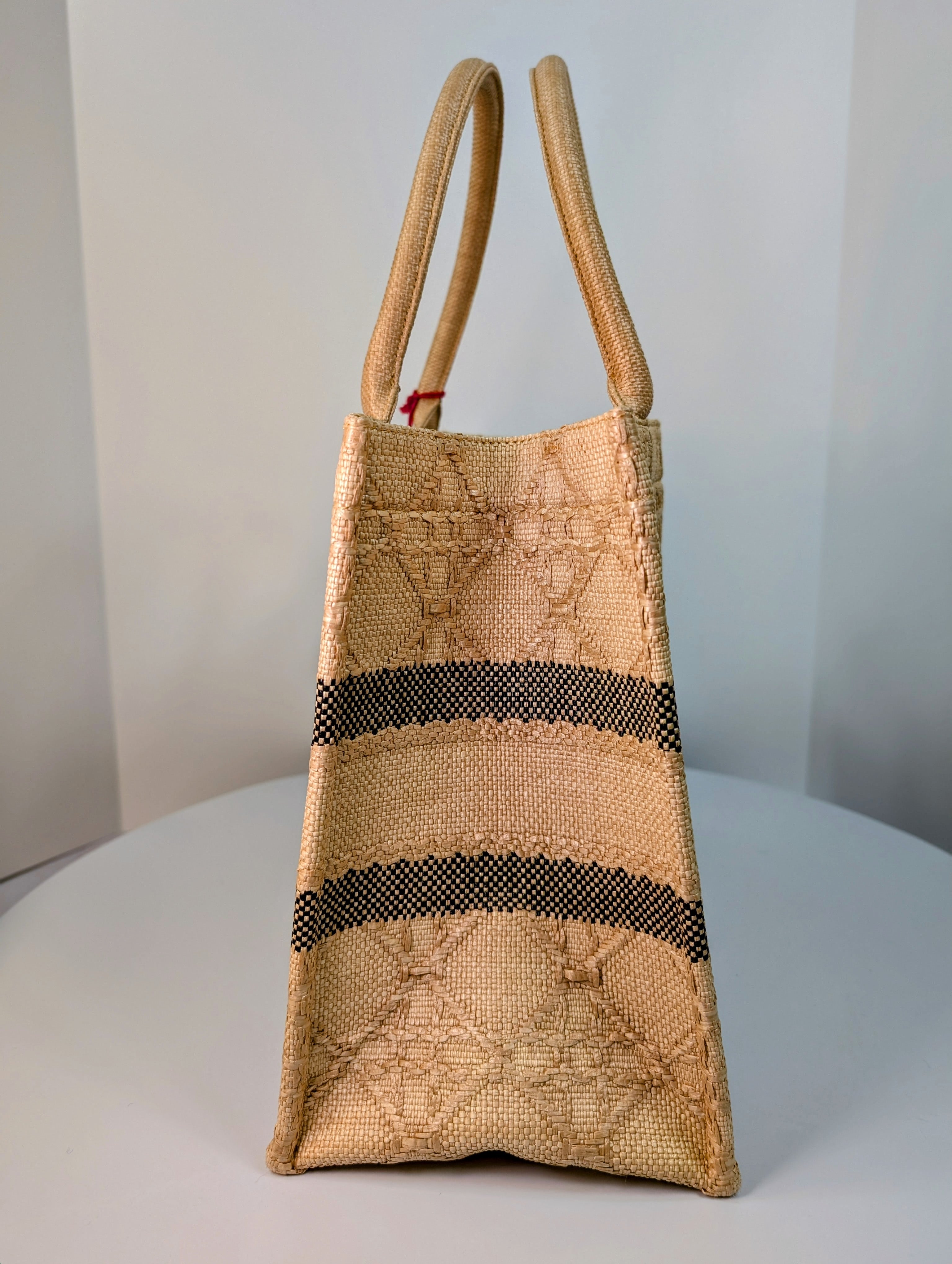 Dior Medium Raffia Book Tote with Heart Charm
