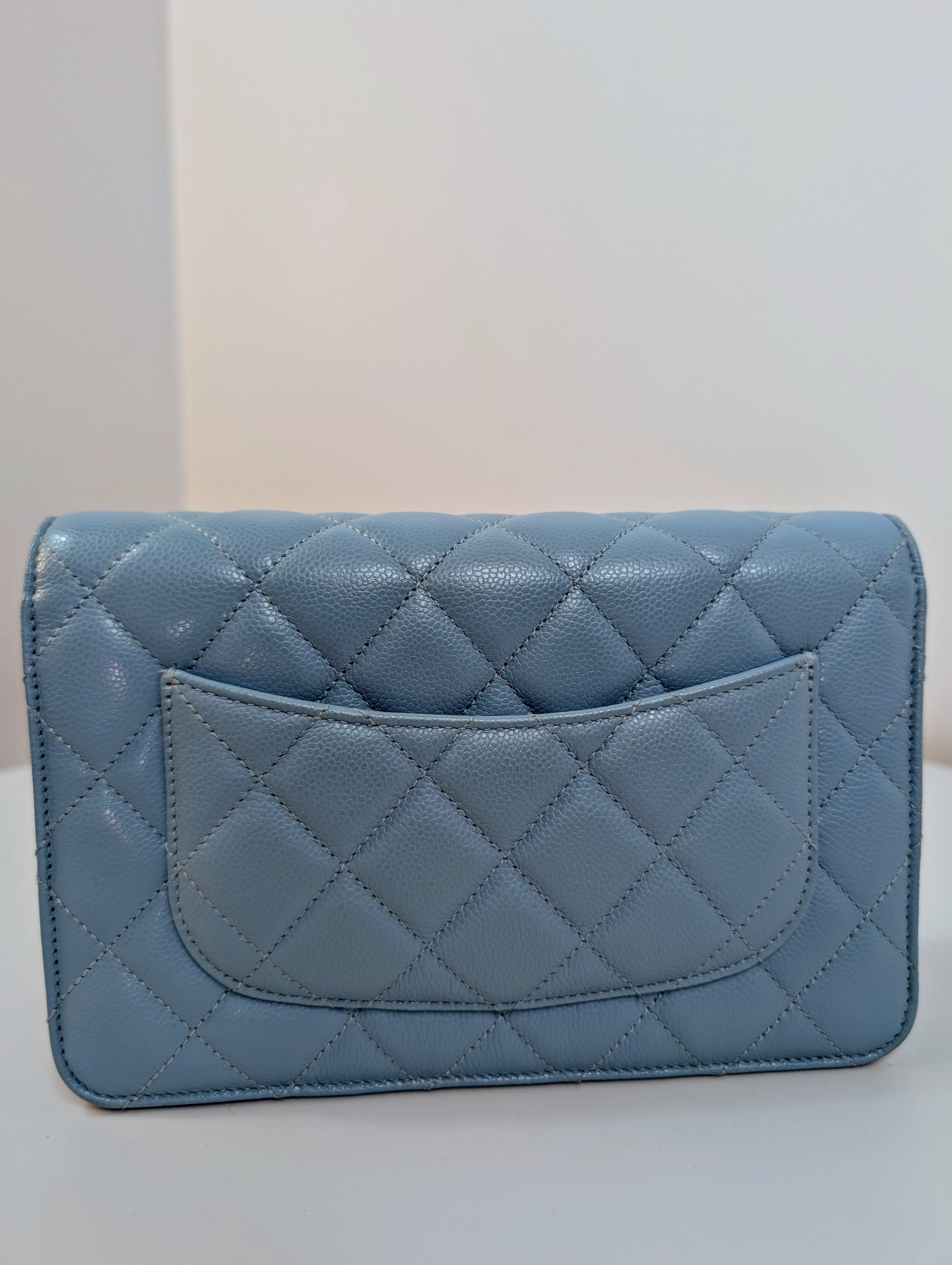 Chanel Tiffany Blue Caviar Wallet on Chain (WOC)