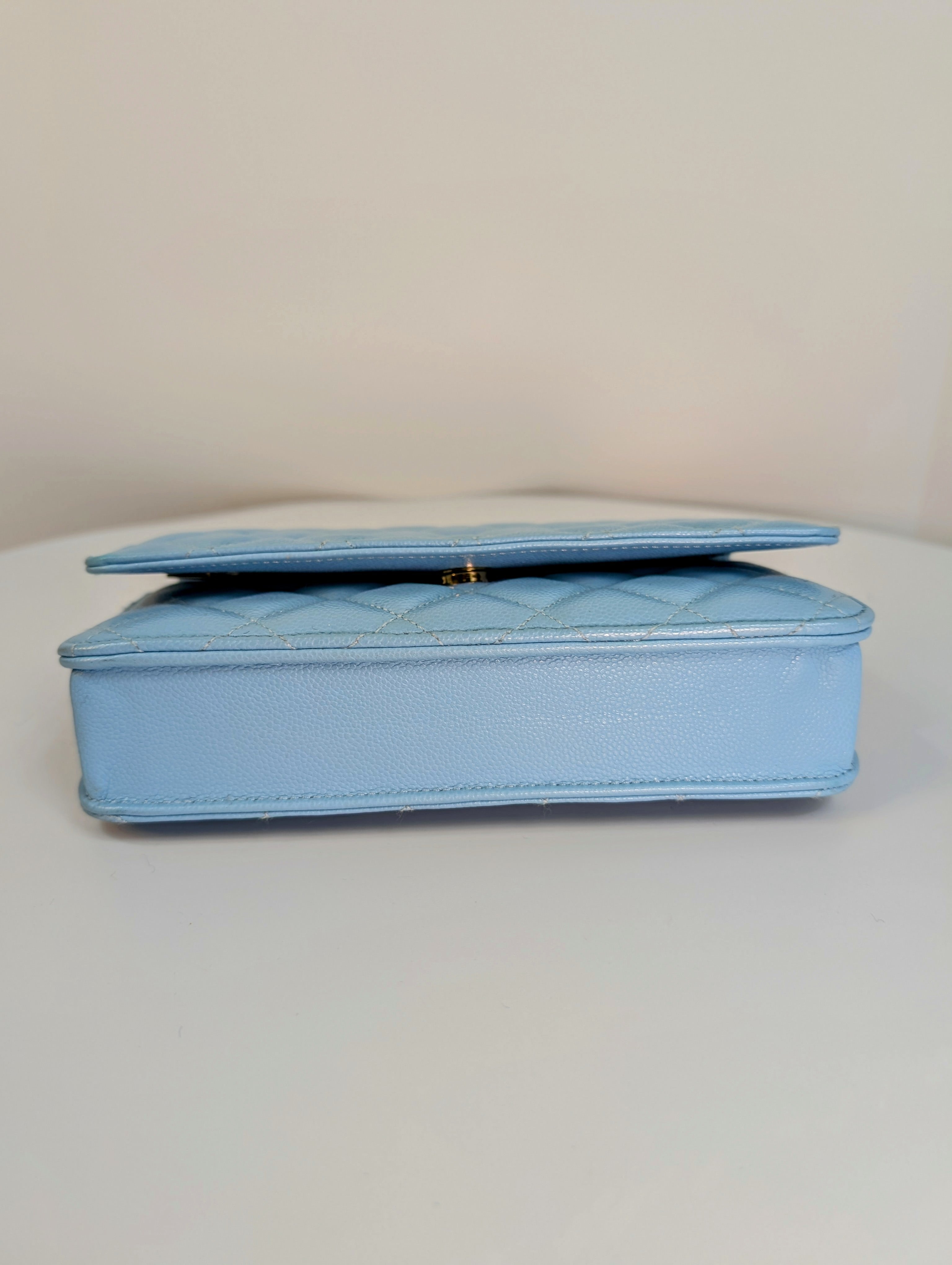 Chanel Tiffany Blue Caviar Wallet on Chain (WOC)