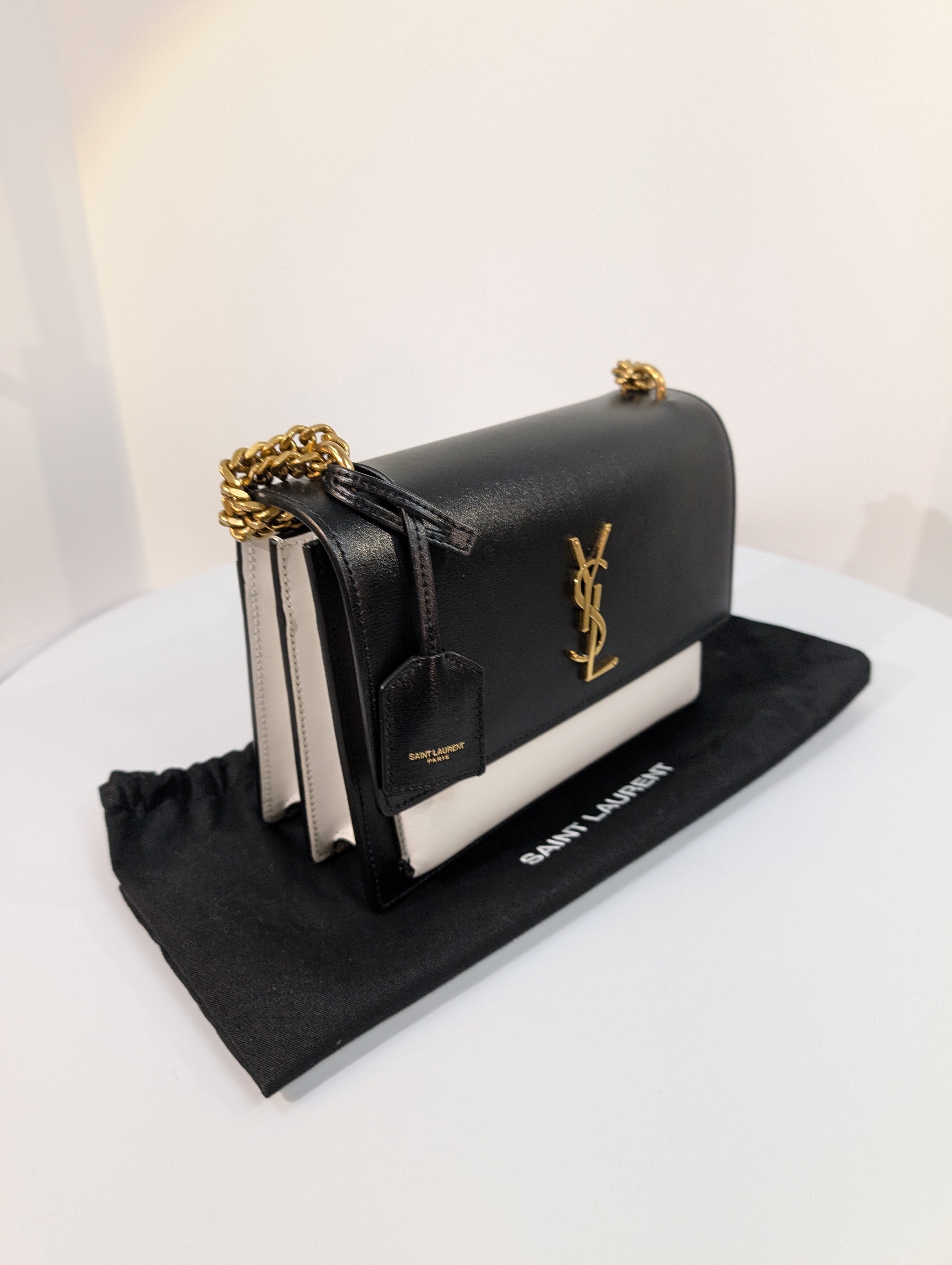 Yves Saint Laurent Sunset Black and White Shoulder Bag
