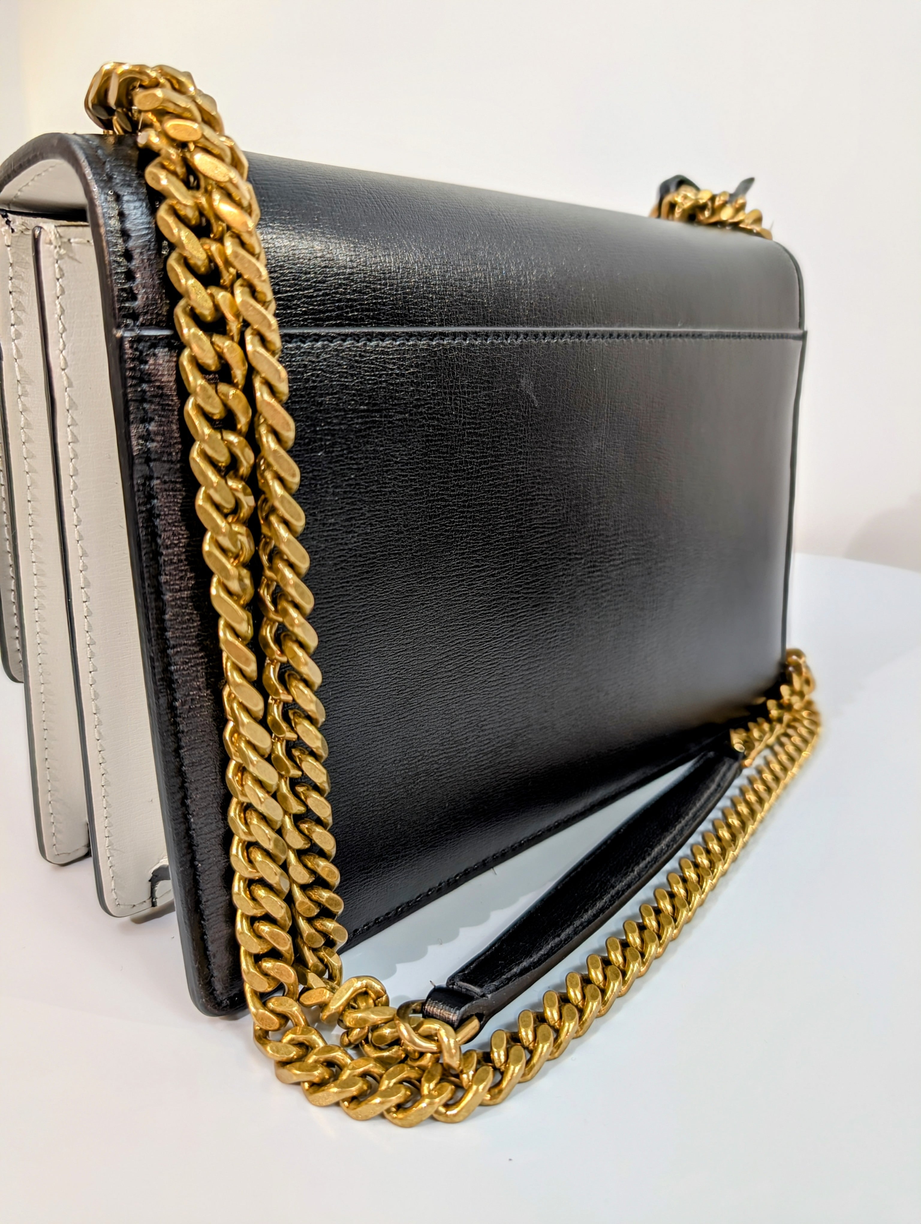 Yves Saint Laurent Sunset Black and White Shoulder Bag