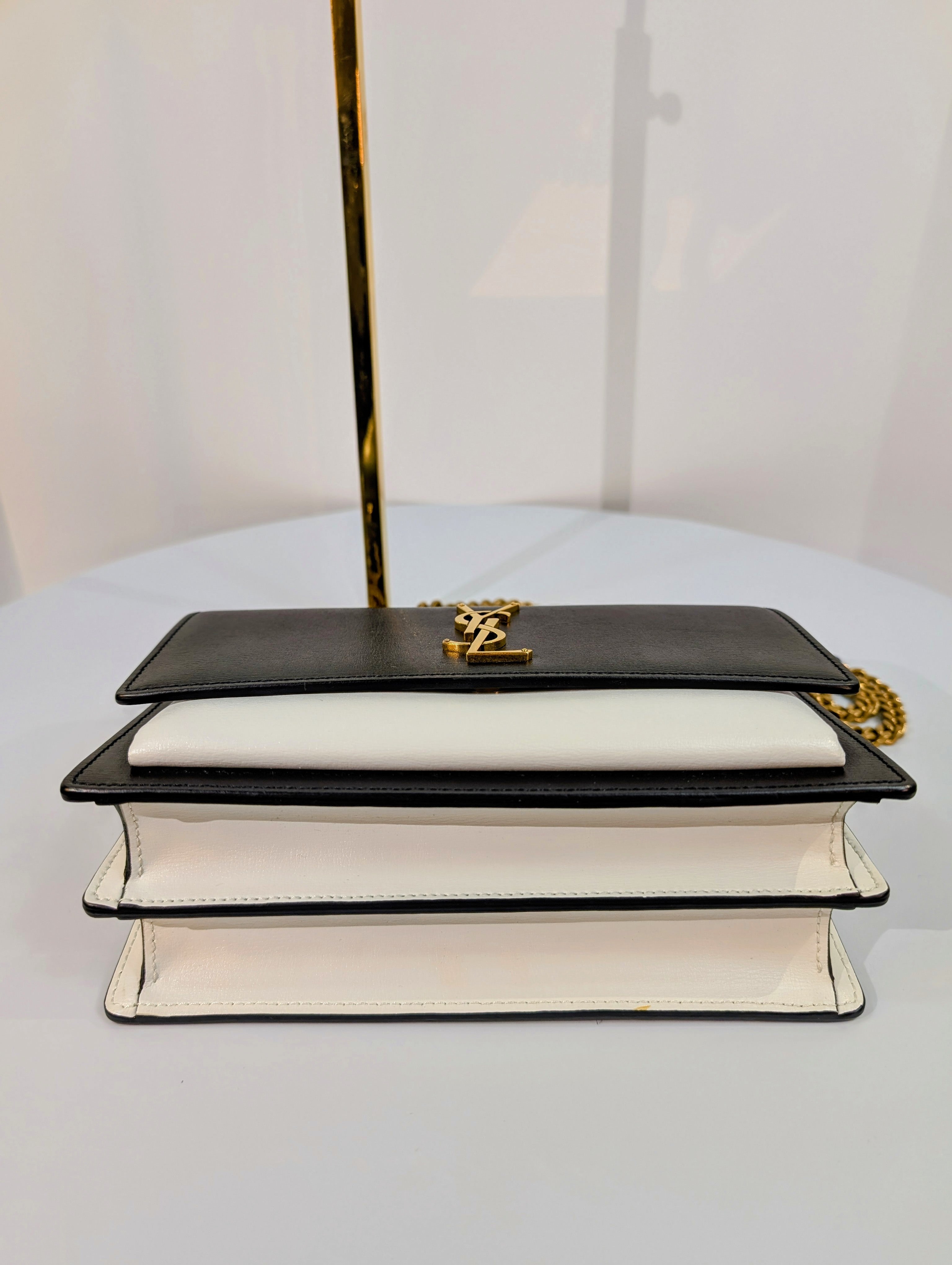 Yves Saint Laurent Sunset Black and White Shoulder Bag