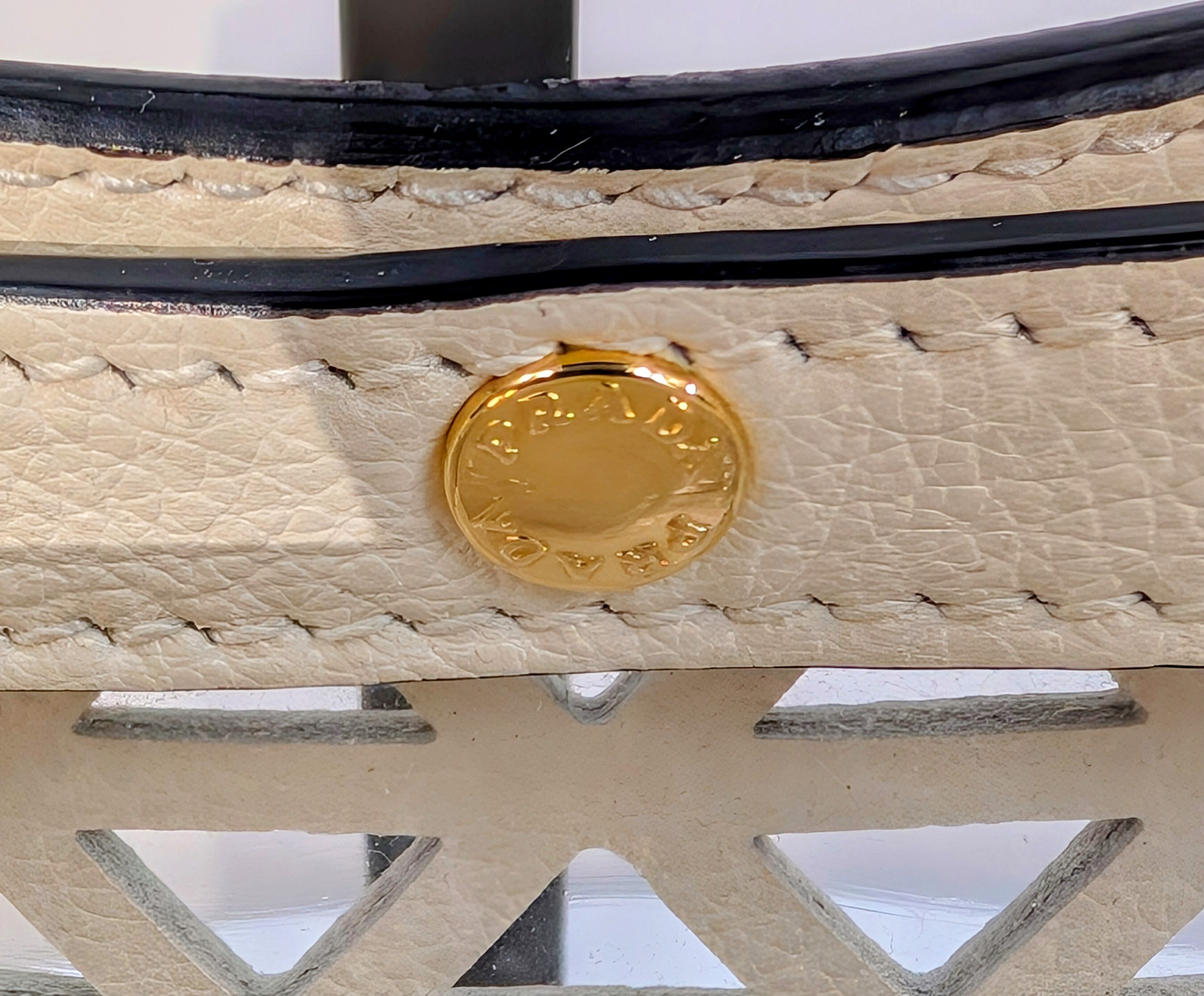 Prada Milano Cream Perforated Tote Bag