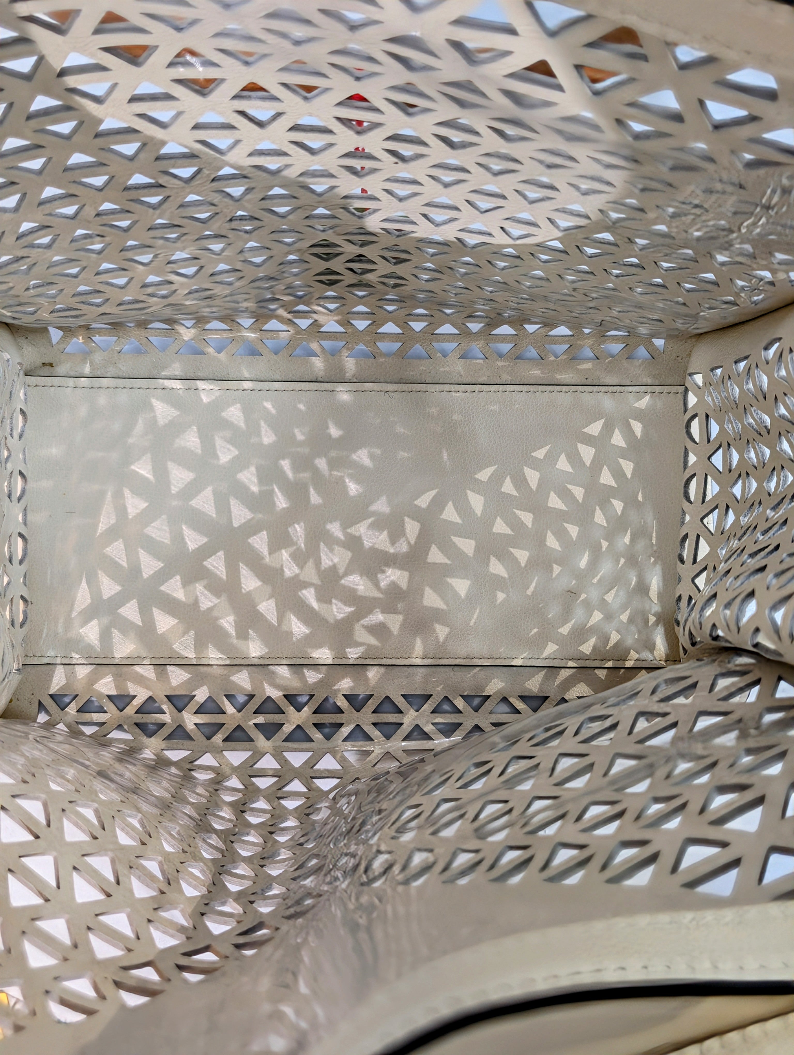 Prada Milano Cream Perforated Tote Bag