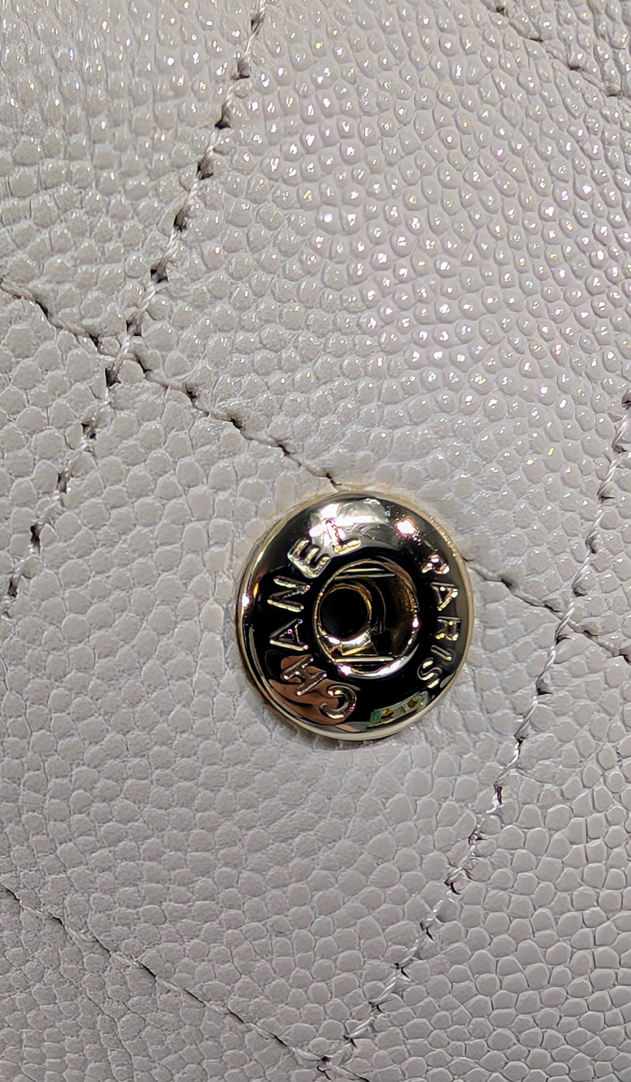 Chanel White Classic Shopping Tote (GST successor) Turnlock Bag