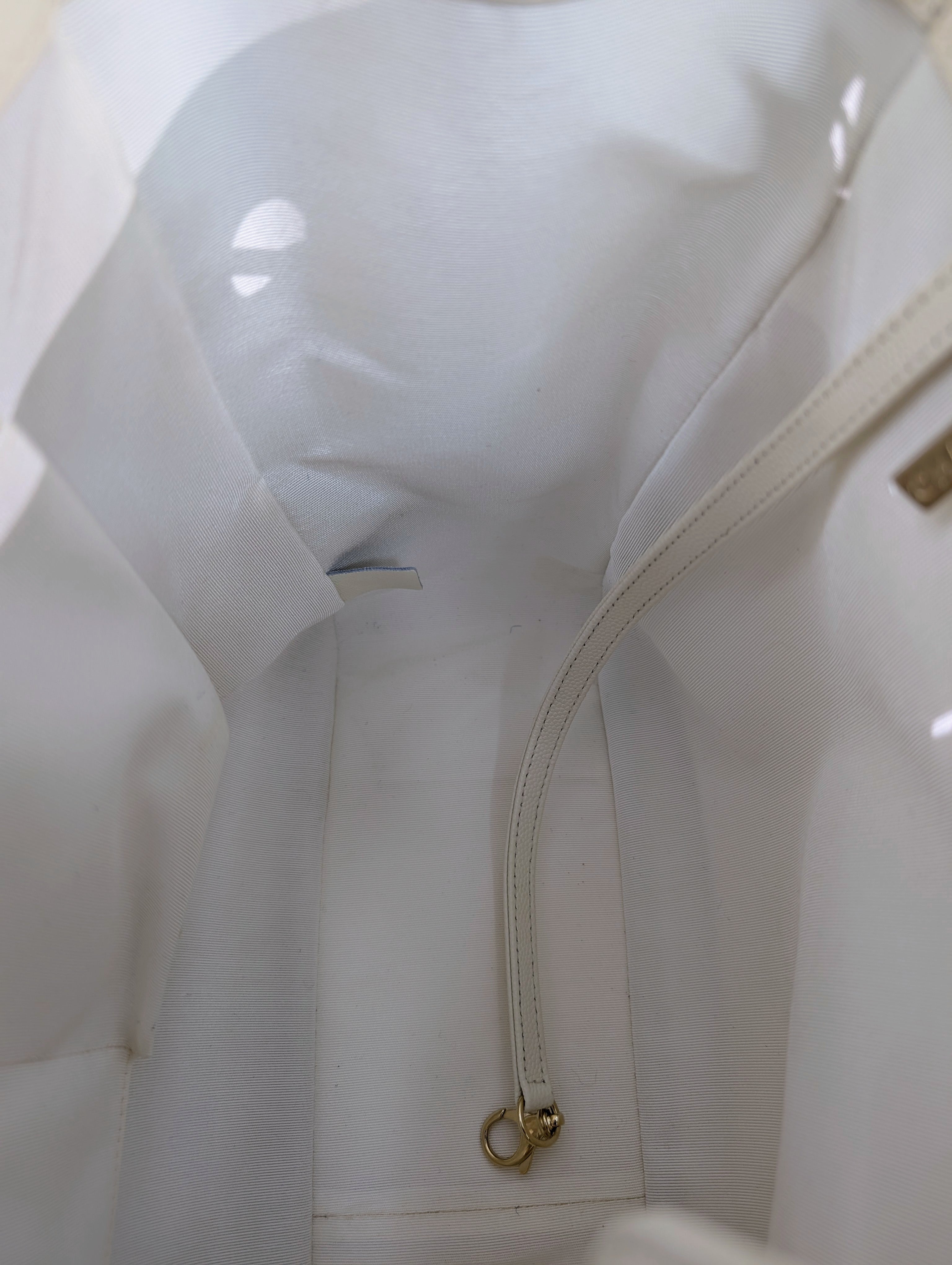 Chanel White Classic Shopping Tote (GST successor) Turnlock Bag