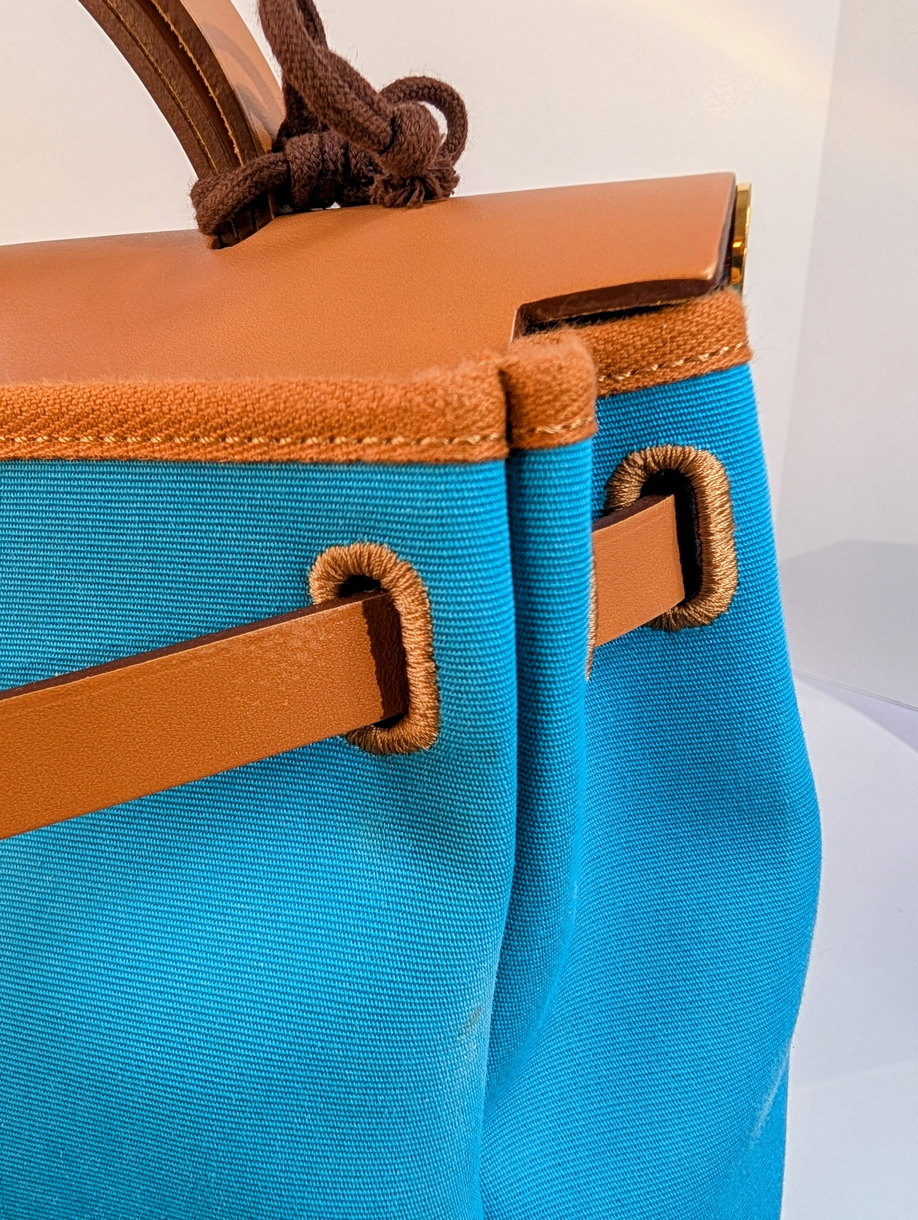 Hermes Blue and Green Herbag Zip 31