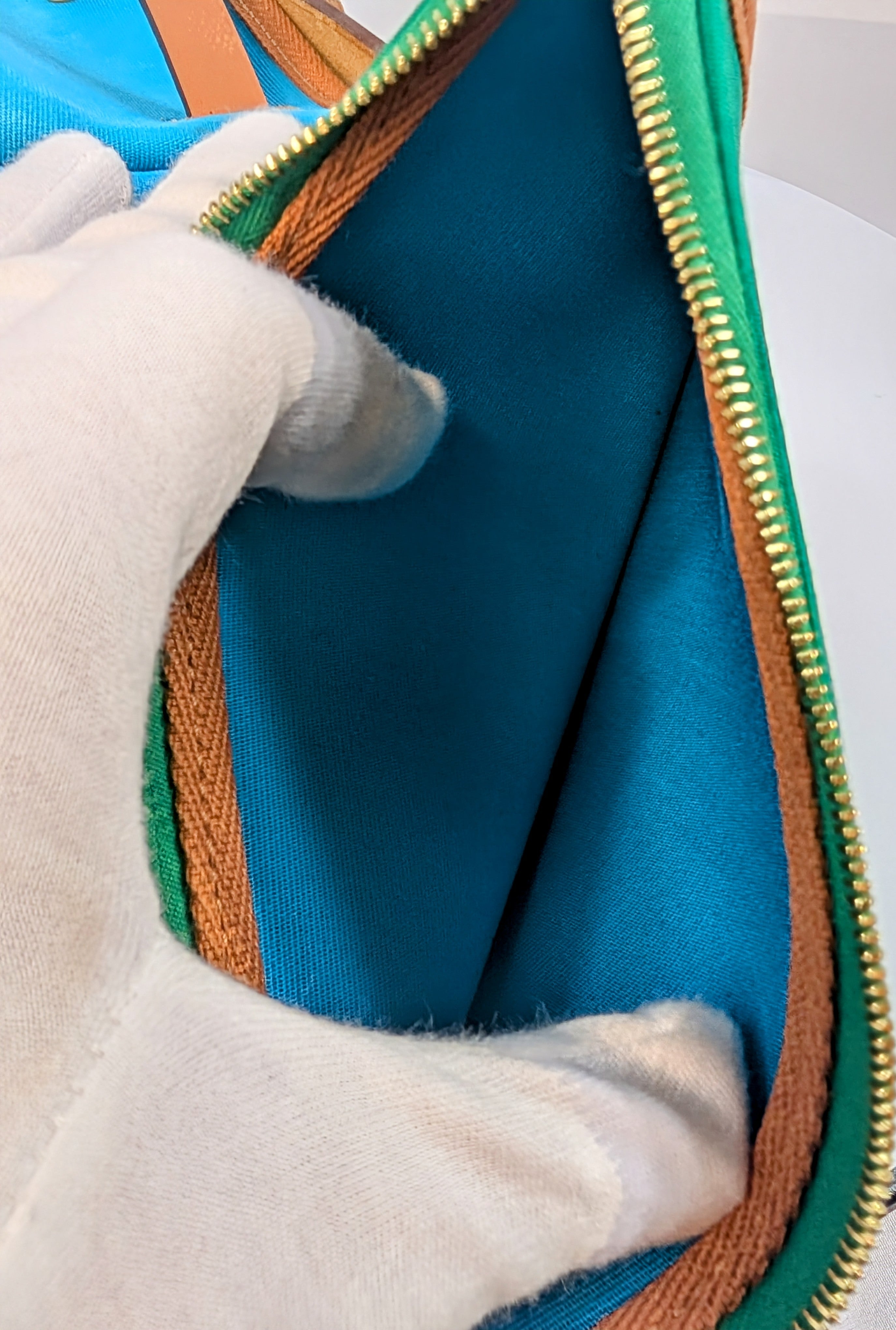 Hermes Blue and Green Herbag Zip 31