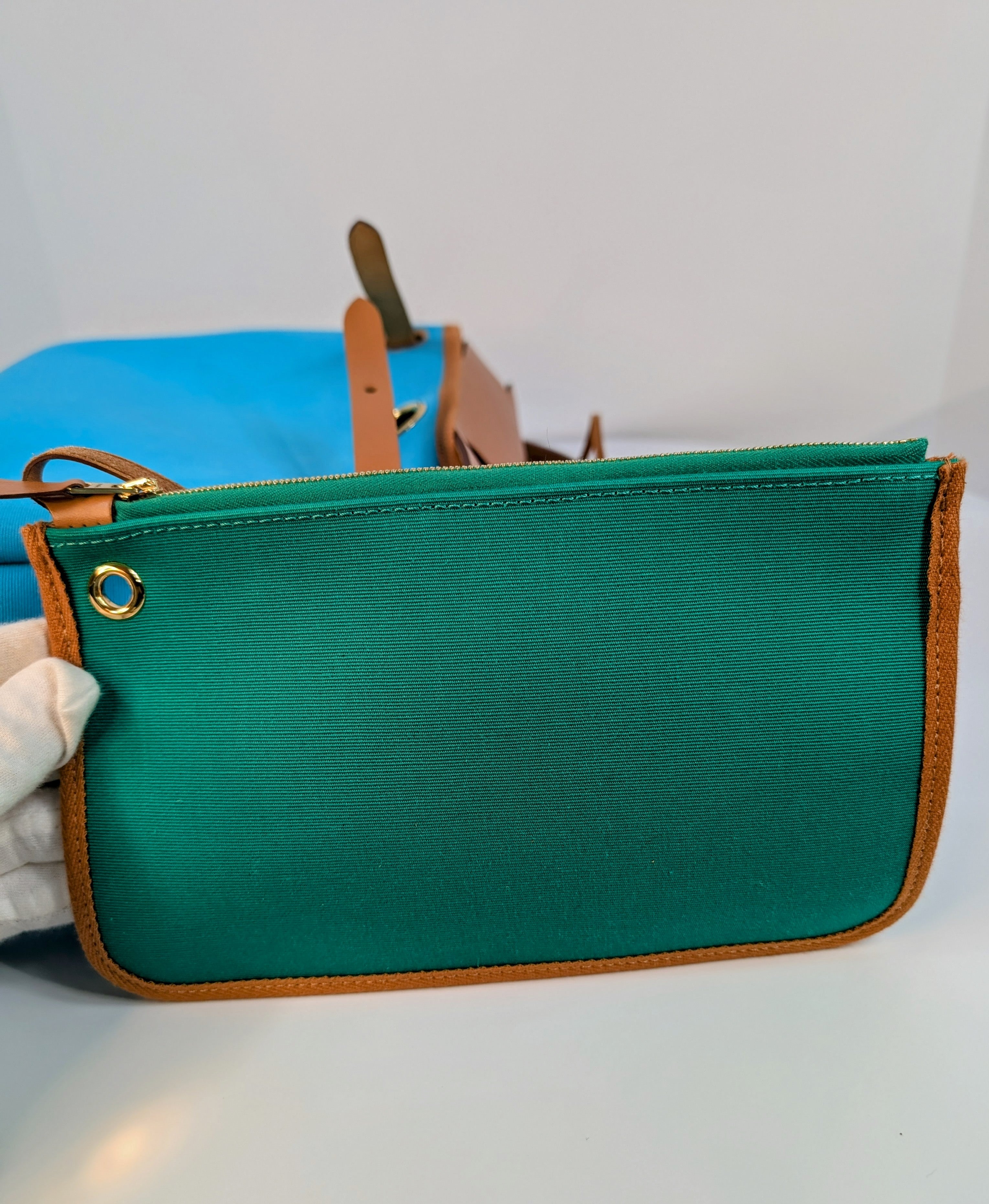 Hermes Blue and Green Herbag Zip 31