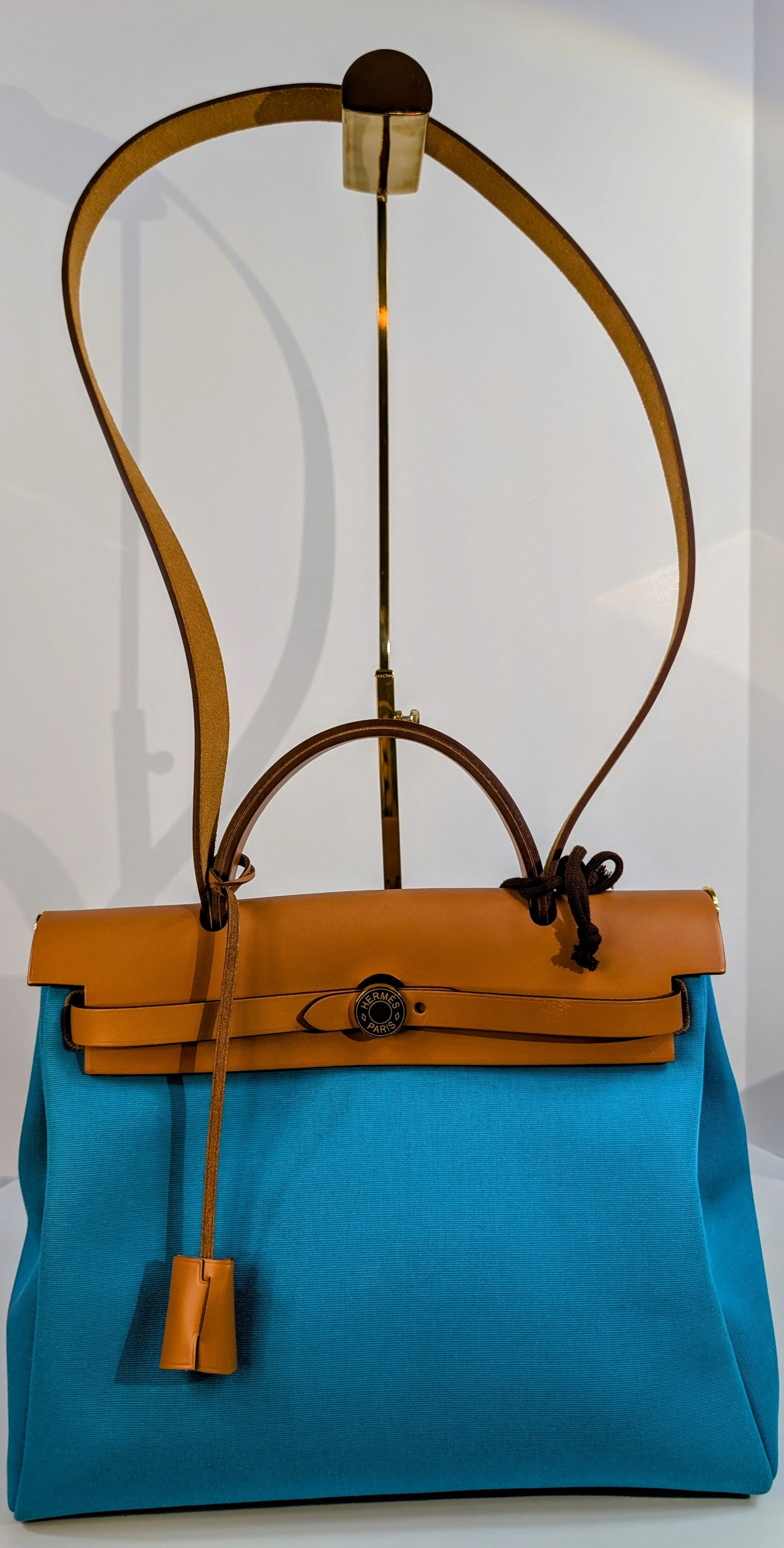 Hermes Blue and Green Herbag Zip 31