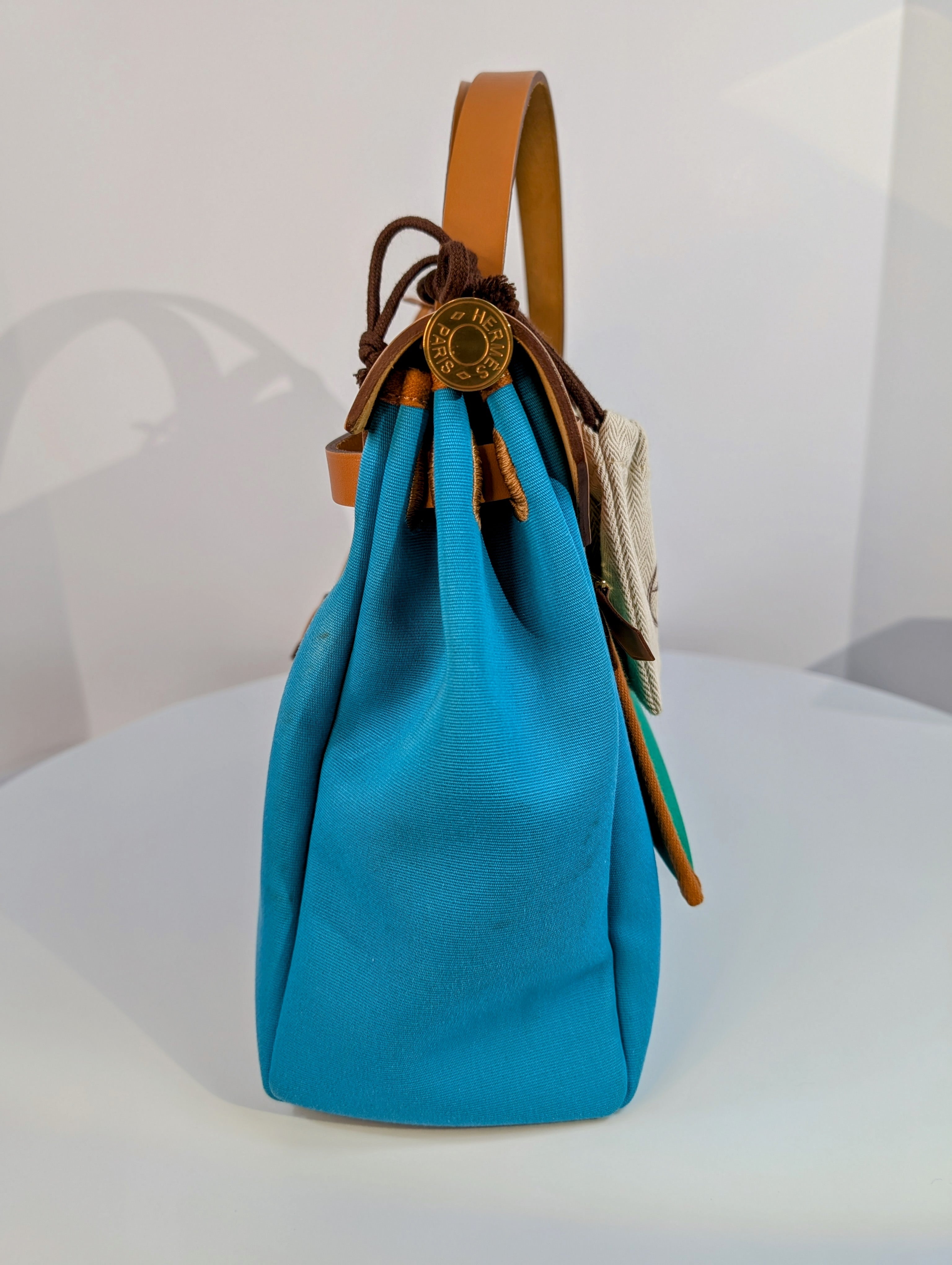 Hermes Blue and Green Herbag Zip 31