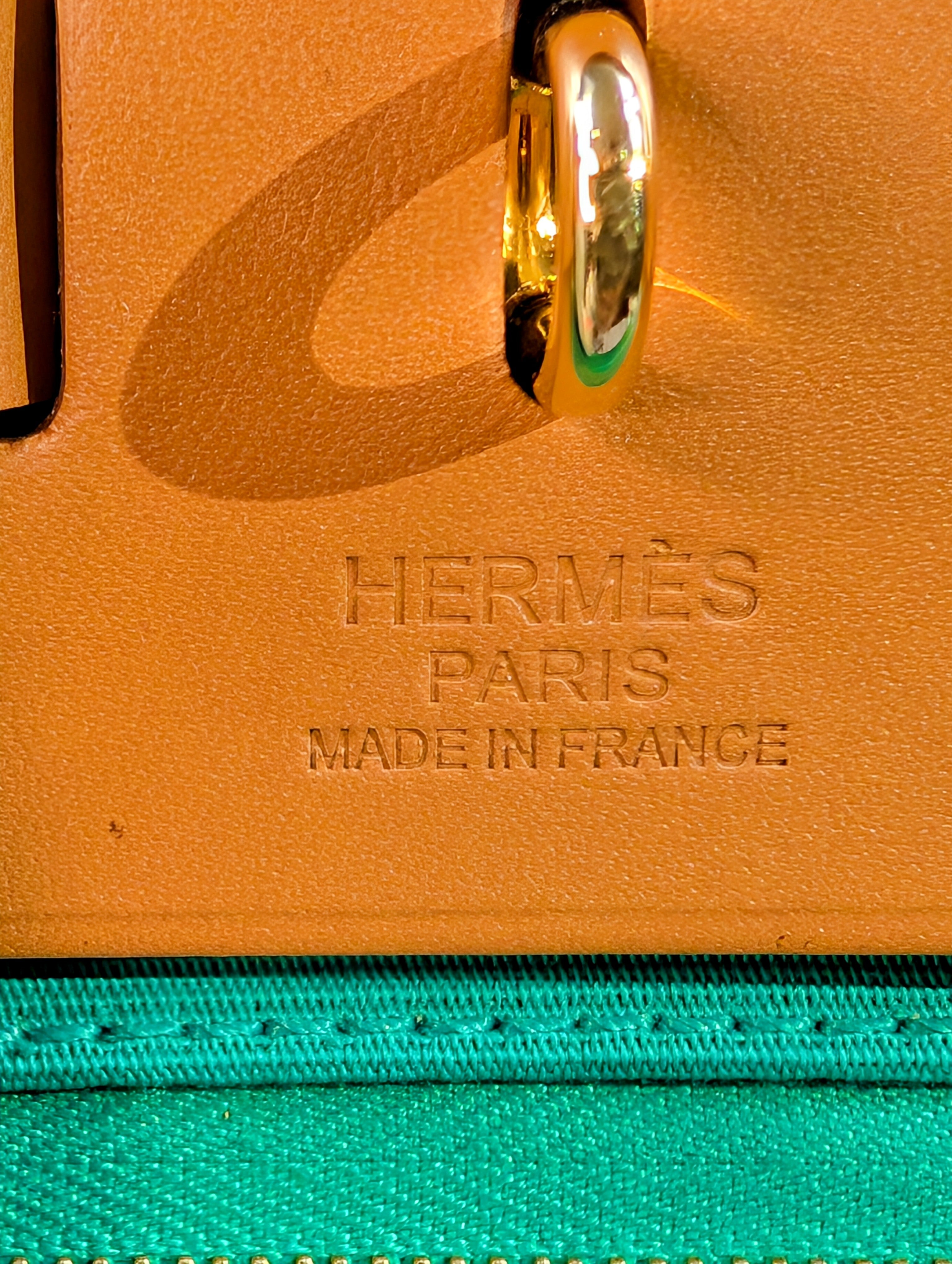 Hermes Blue and Green Herbag Zip 31