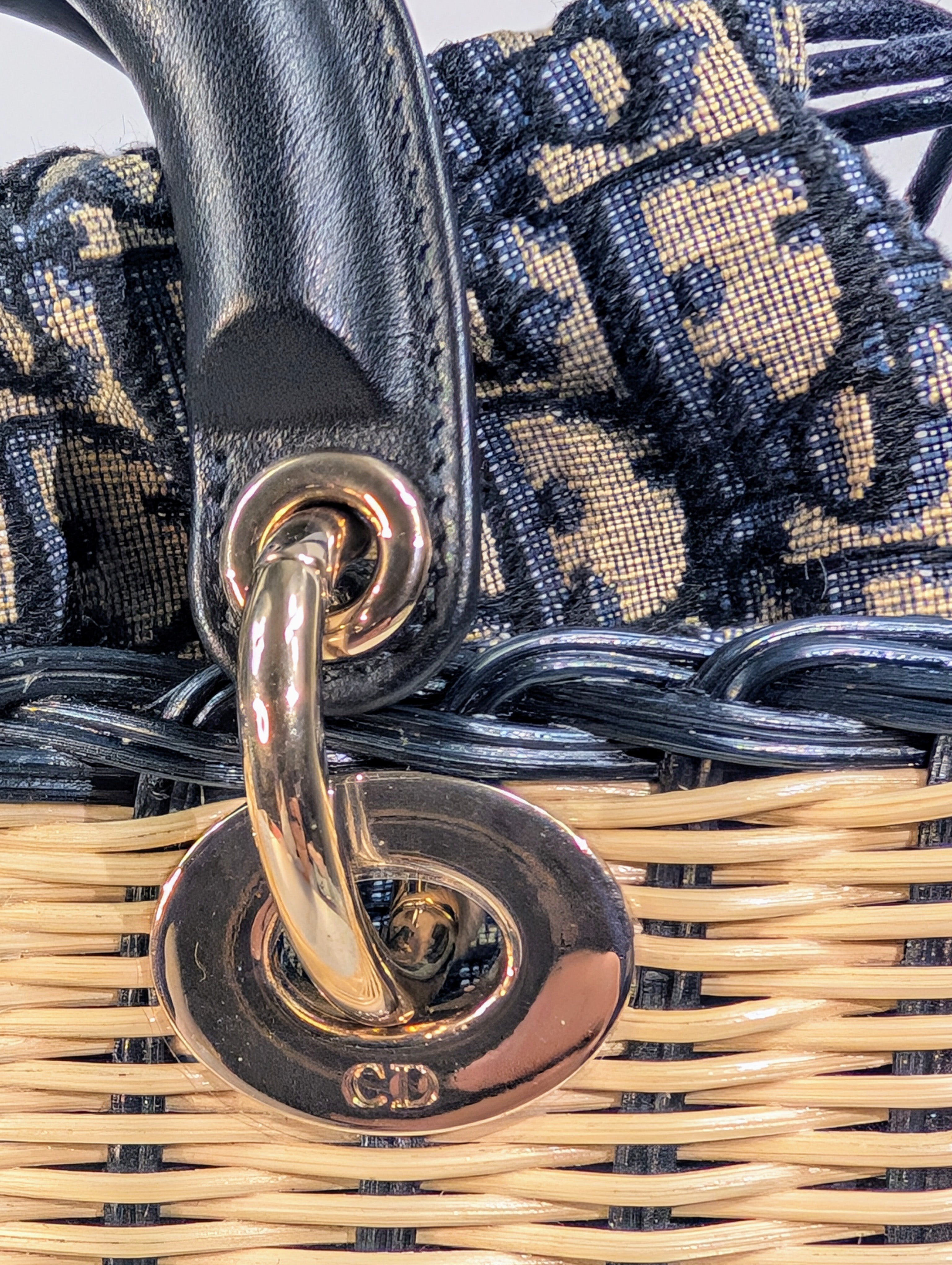 Dior Lady Dior D'joy Medium Wicker Basket Bag
