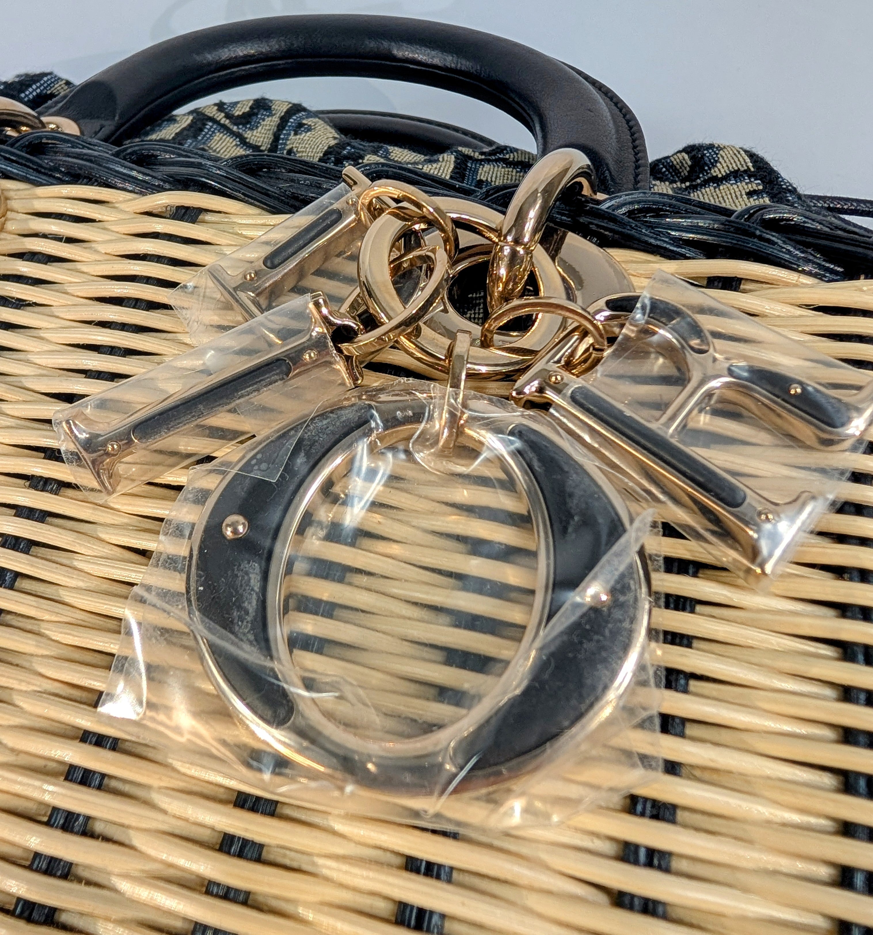 Dior Lady Dior D'joy Medium Wicker Basket Bag