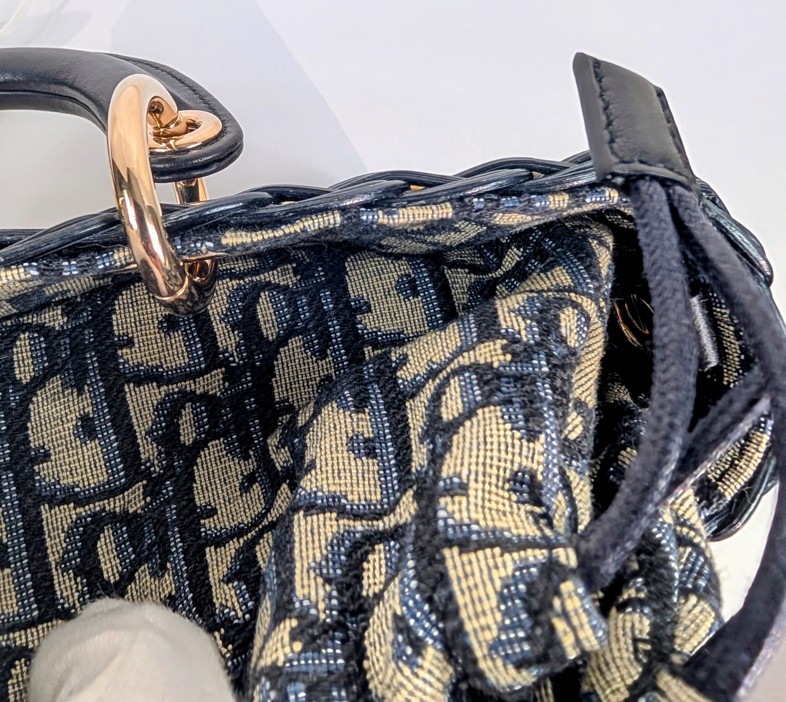 Dior Lady Dior D'joy Medium Wicker Basket Bag