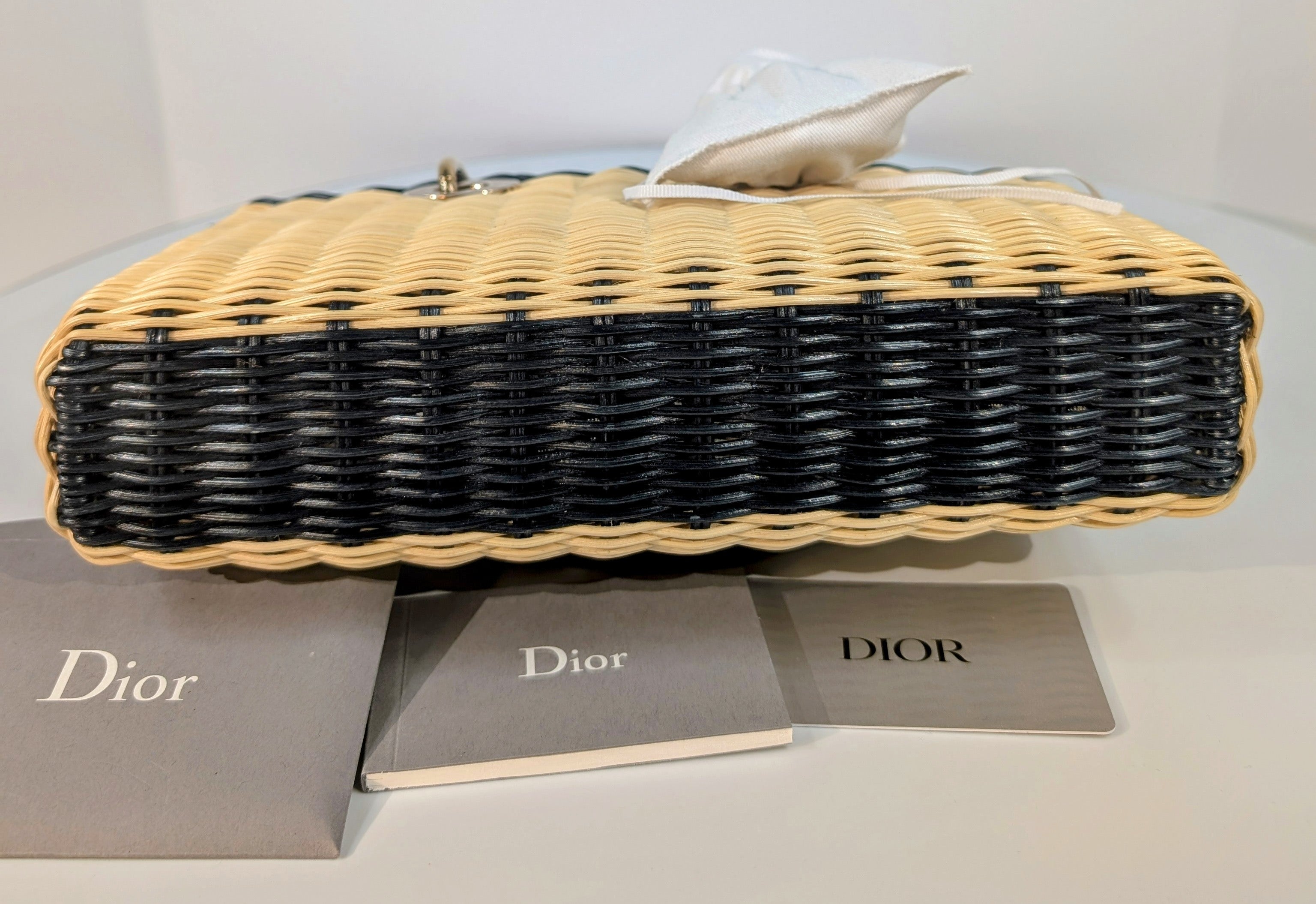 Dior Lady Dior D'joy Medium Wicker Basket Bag