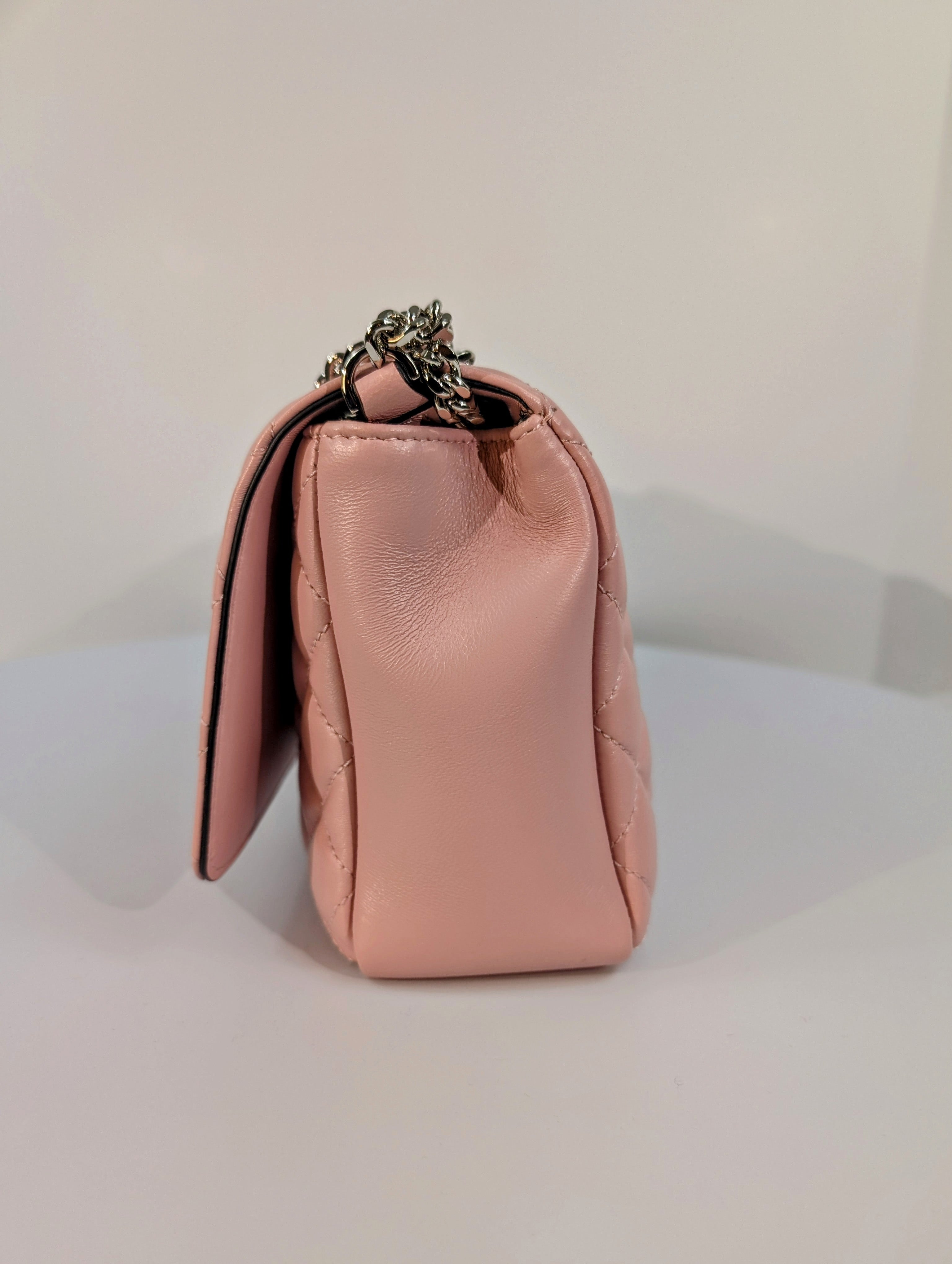 Versace Light Pink Medusa Quilted Lambskin Shoulder Bag and Matching Wallet