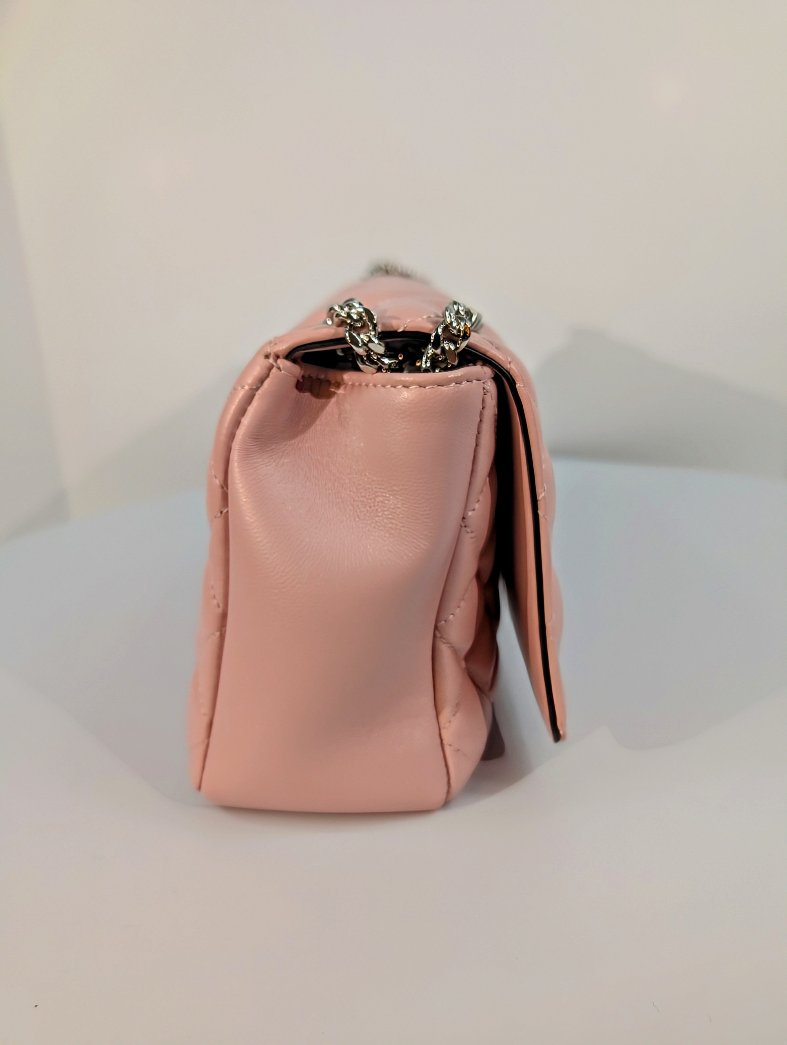 Versace Light Pink Medusa Quilted Lambskin Shoulder Bag and Matching Wallet