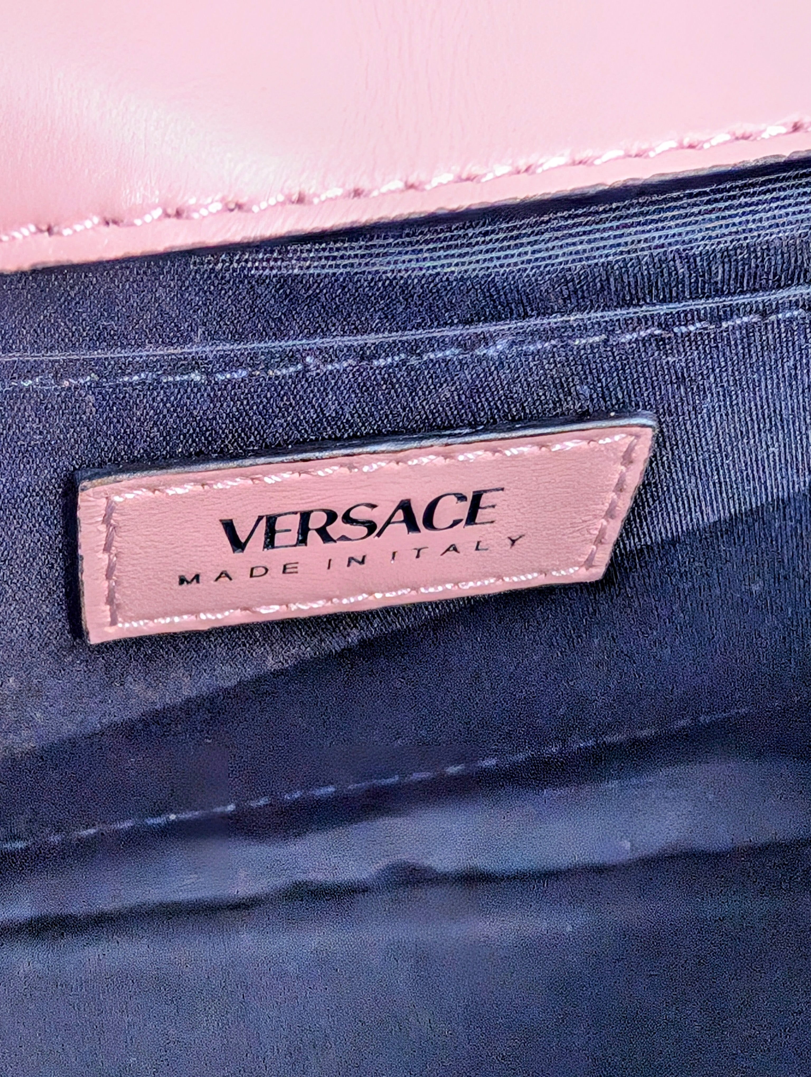 Versace Light Pink Medusa Quilted Lambskin Shoulder Bag and Matching Wallet