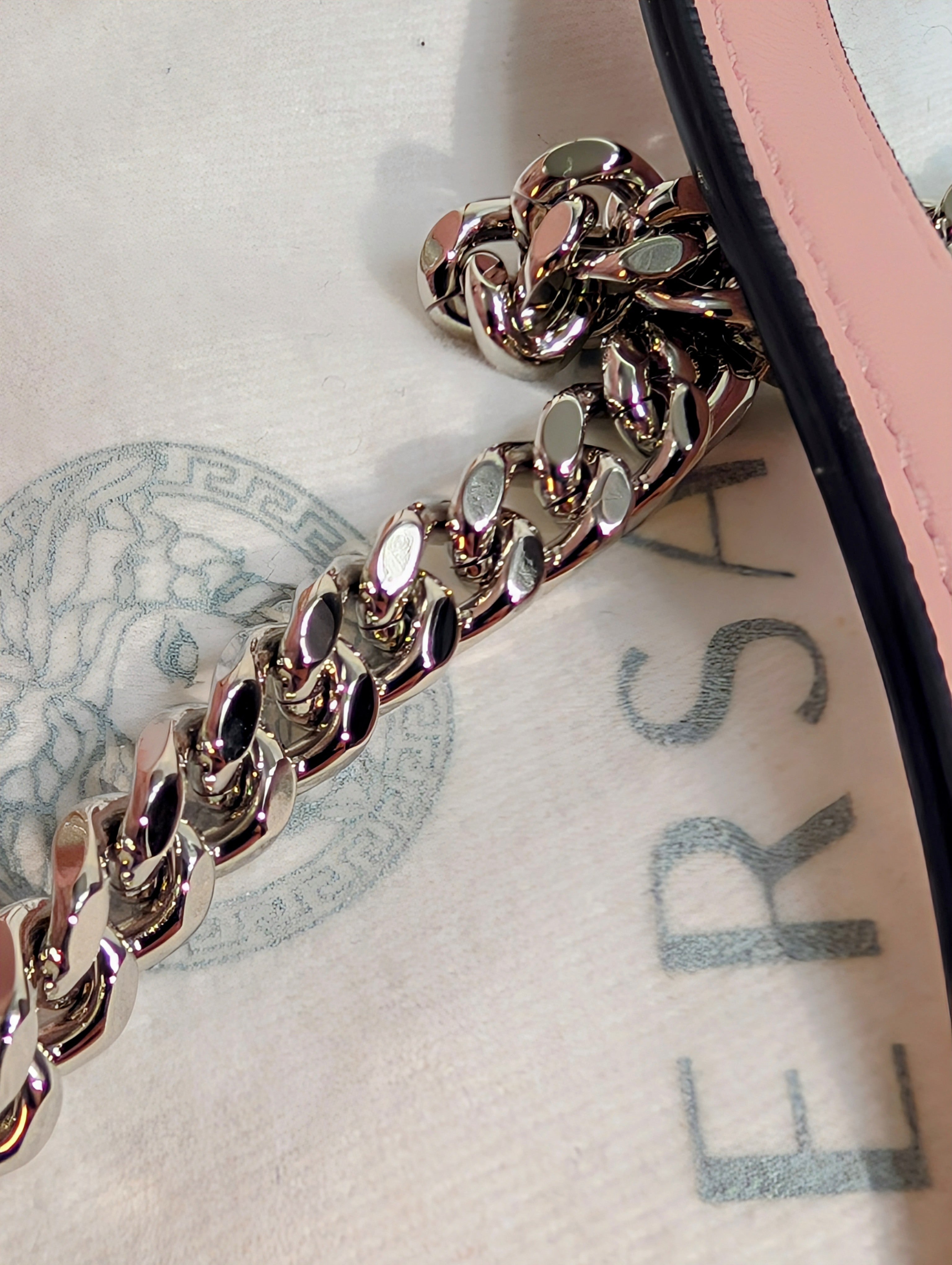 Versace Light Pink Medusa Quilted Lambskin Shoulder Bag and Matching Wallet