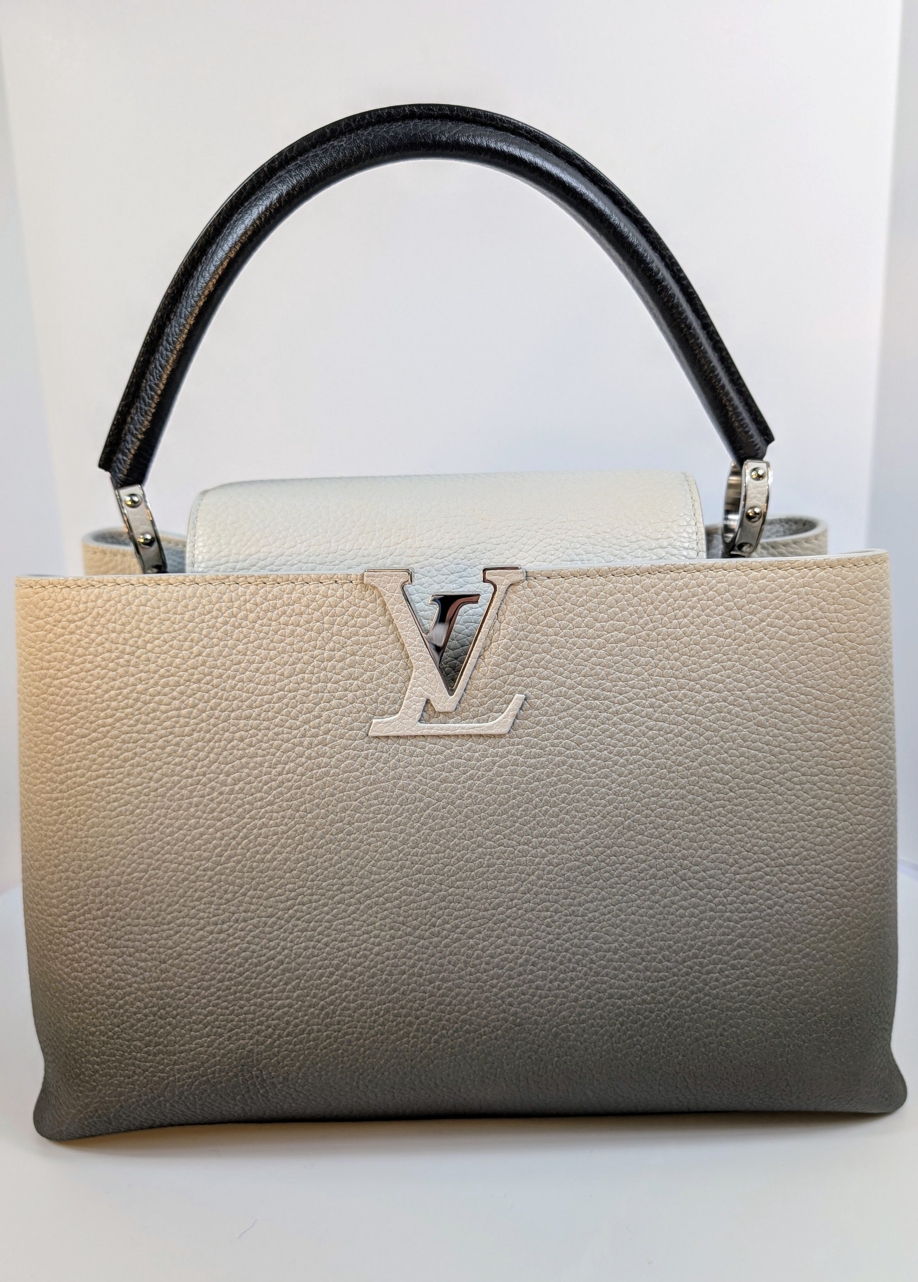 Louis Vuitton Light Grey Degrade Taulrillon Leather Capucines PM Bag