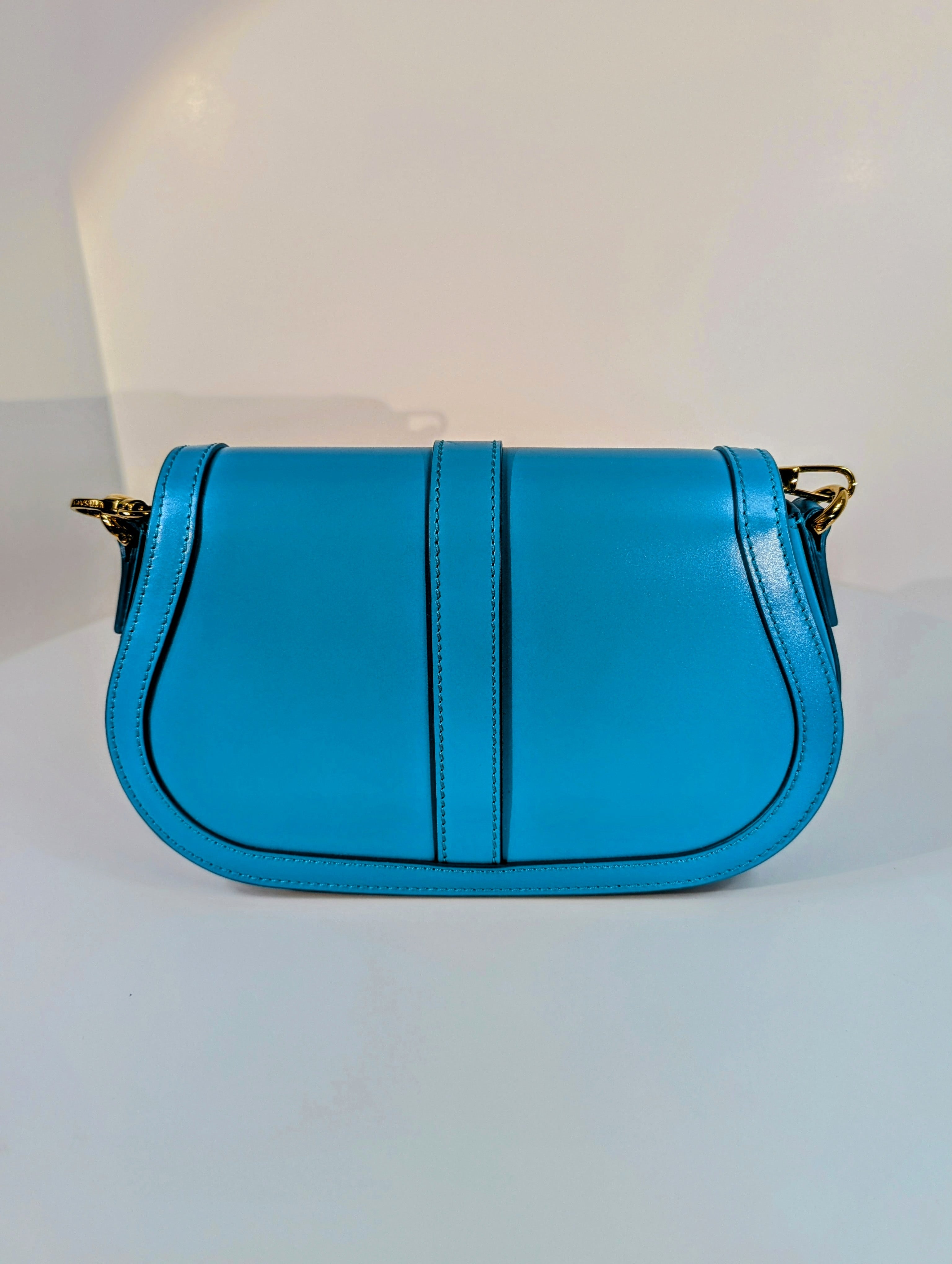 Versace Virtus Greca Goddess Shoulder Bag in Versace Blue