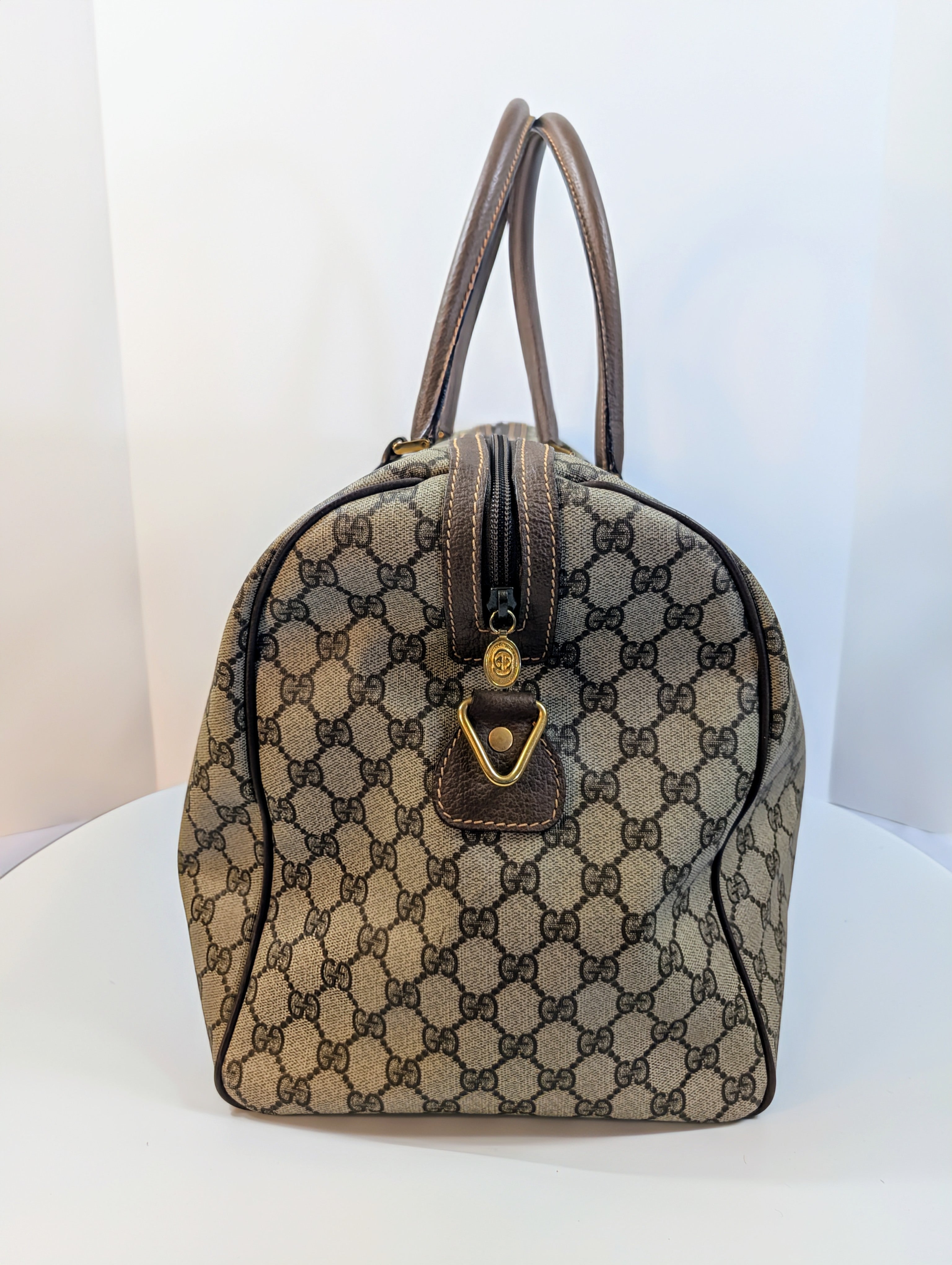 Gucci Vintage Boston Bag in GG Supreme Coated Canvas