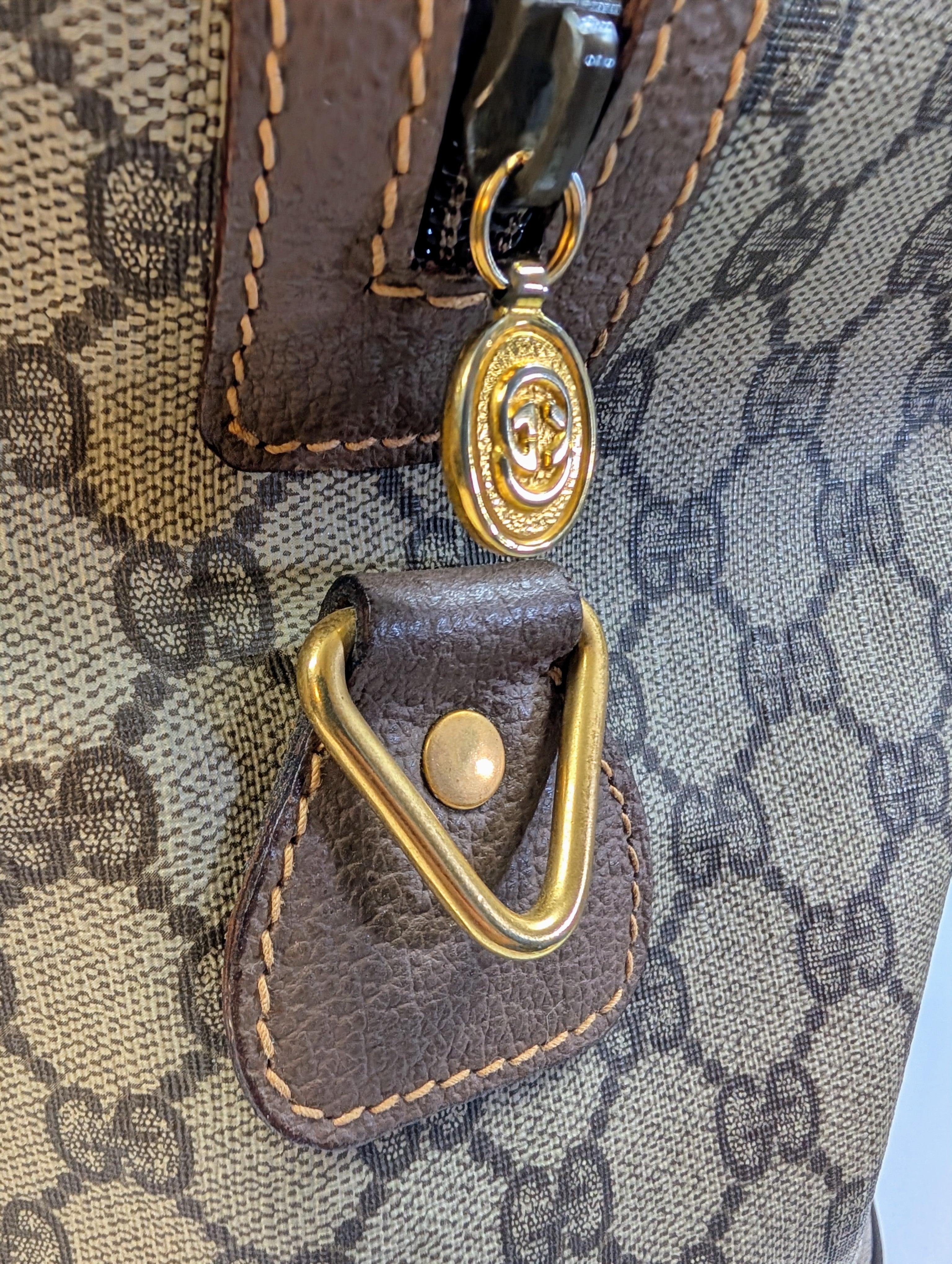 Gucci Vintage Boston Bag in GG Supreme Coated Canvas