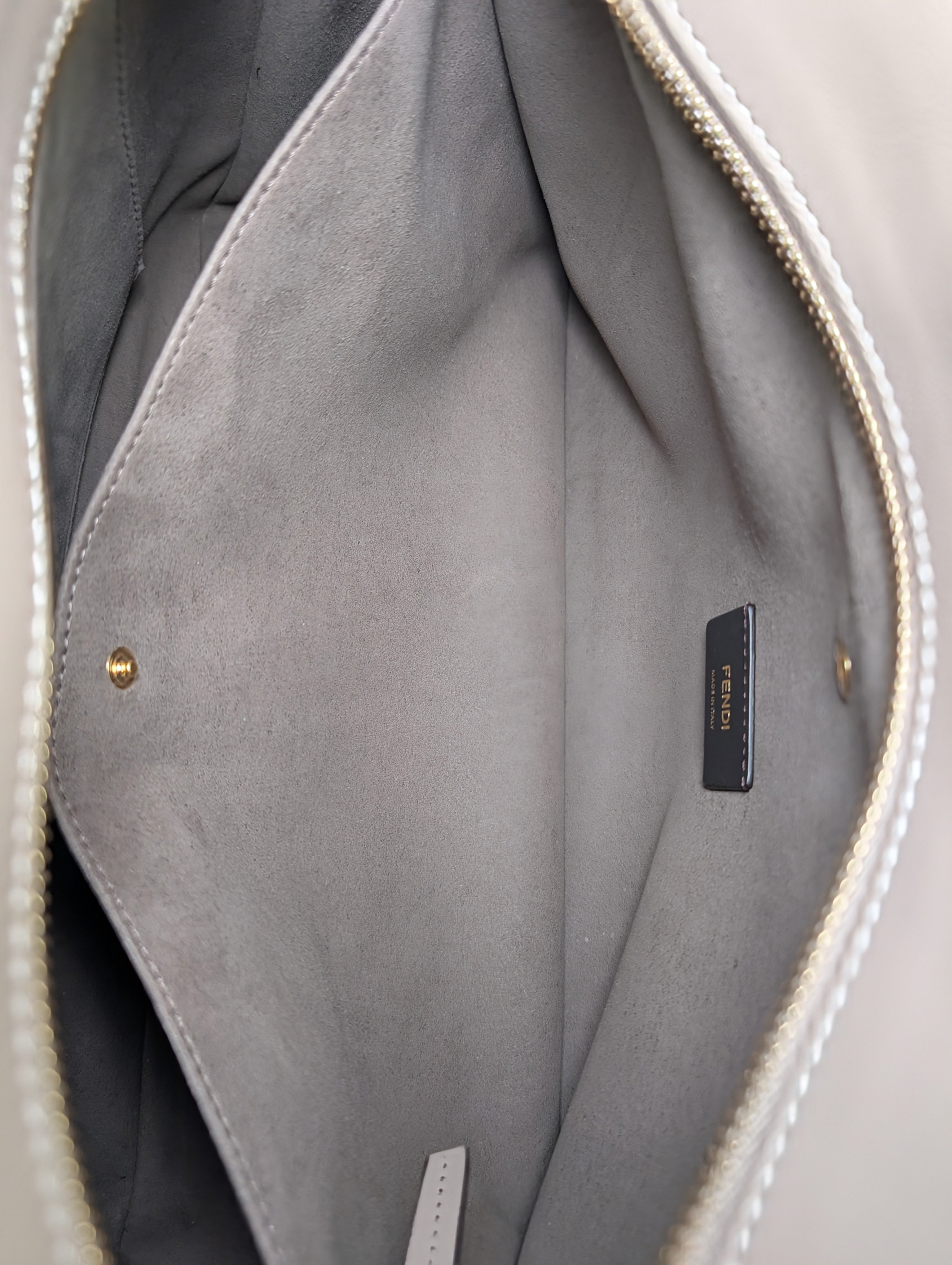 Fendi Brown O’Clock Zip Shoulder Bag Zucca Chenille Bag