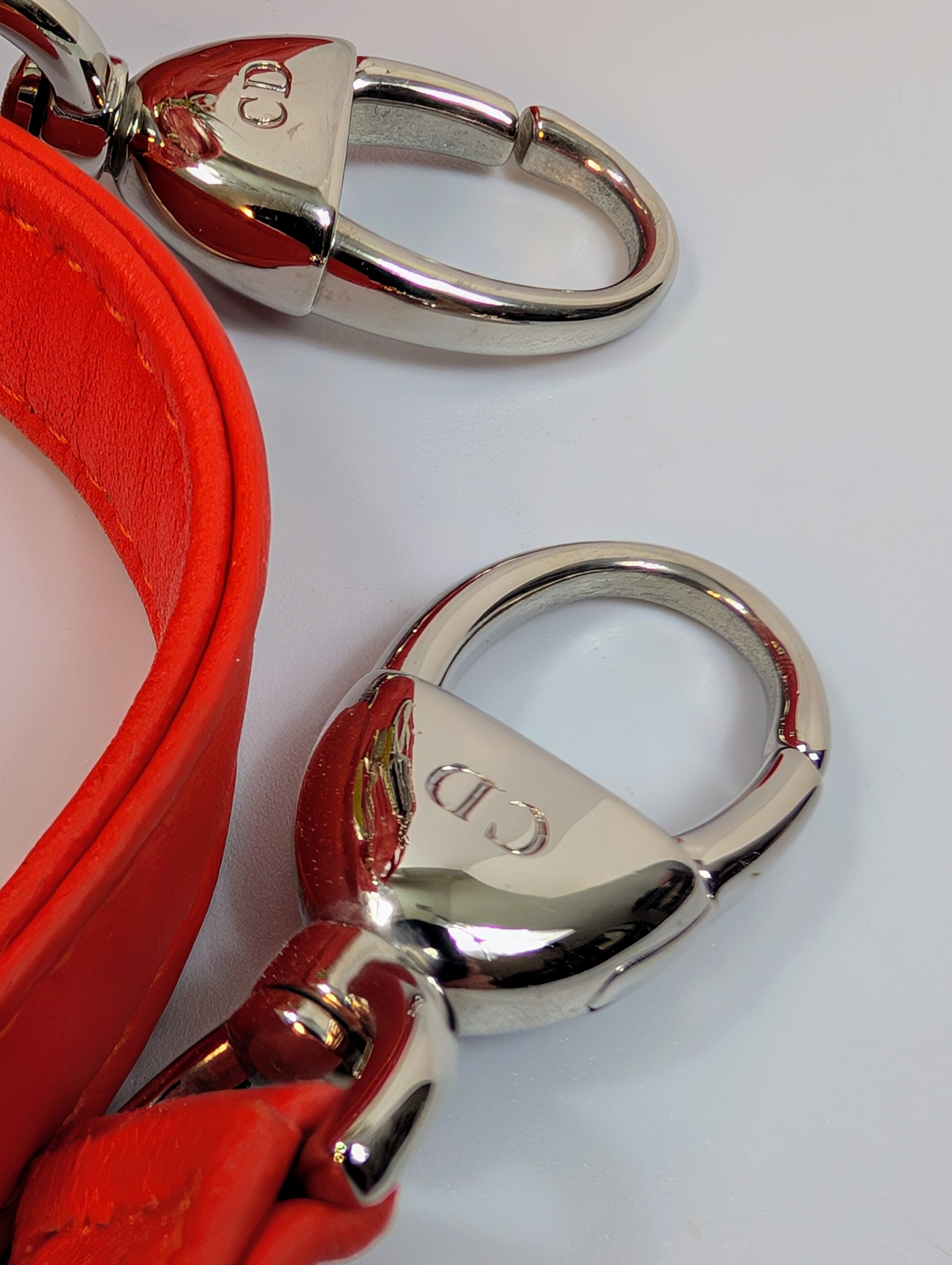 Dior Lady Dior Bright Red-Orange Quilted Lambskin and Charm