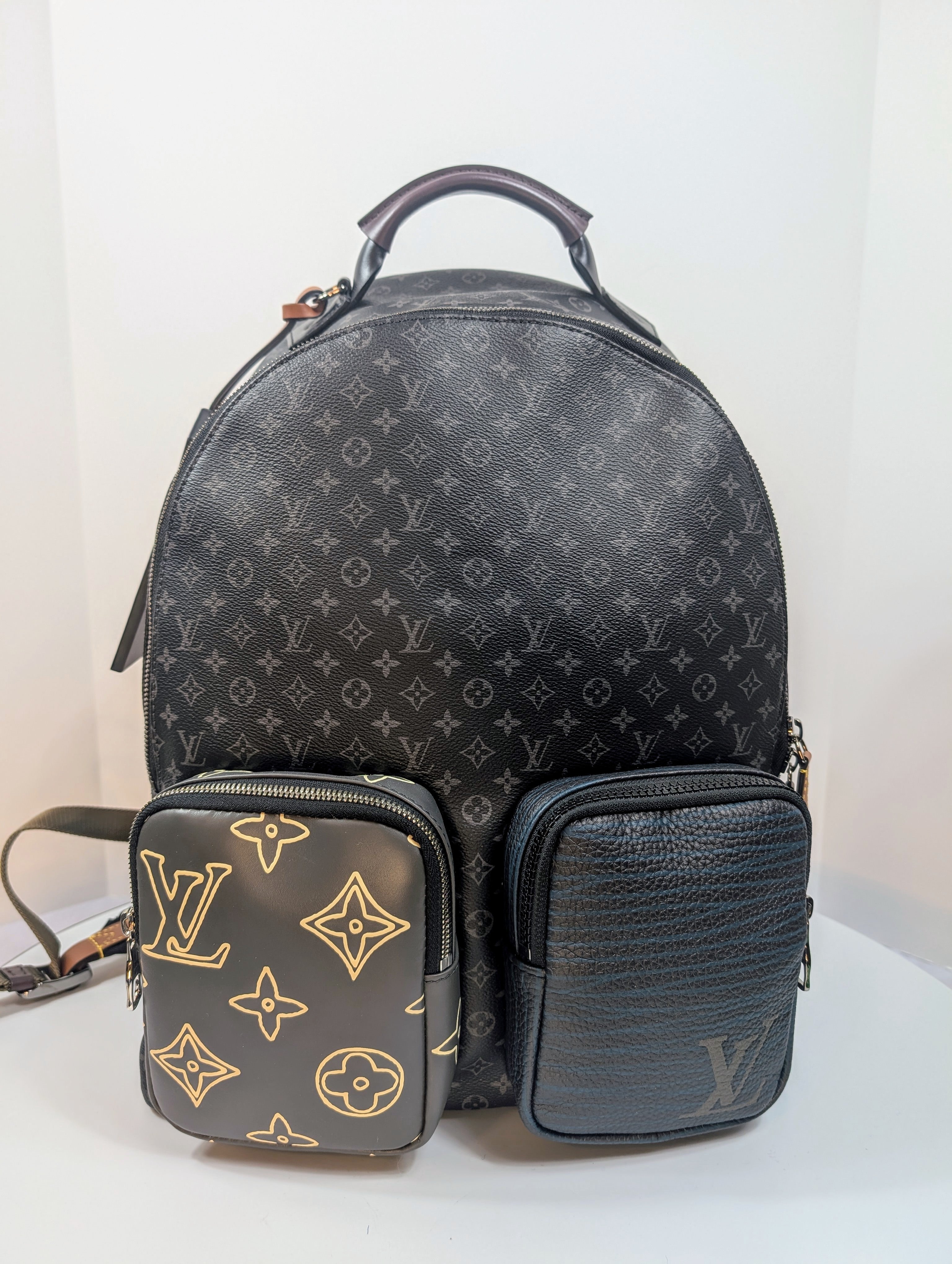 Louis Vuitton Black and Grey Monogram Eclipse Reverse Josh Backpack