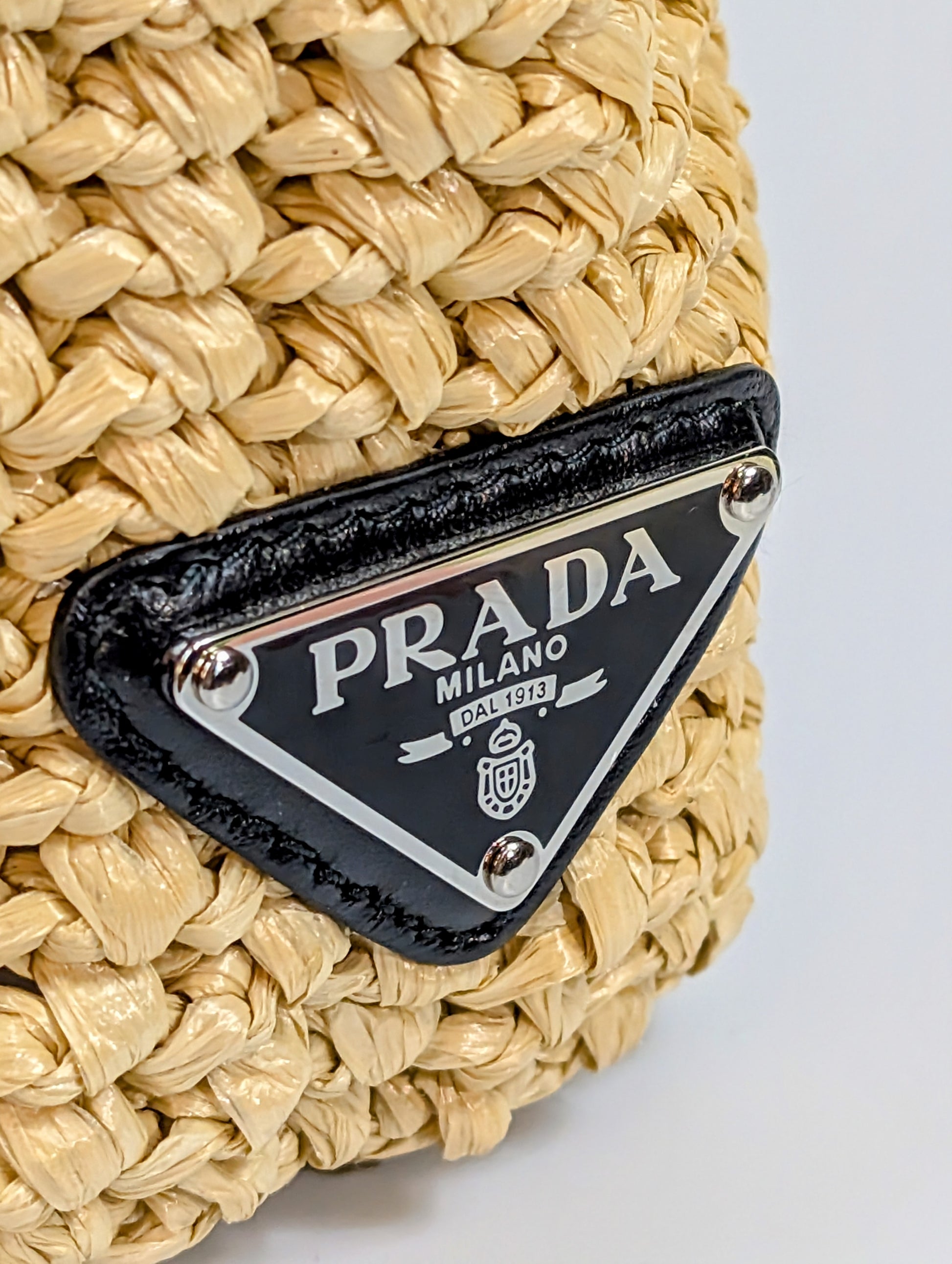 Prada Natural/Beige Small Woven Raffia Tote