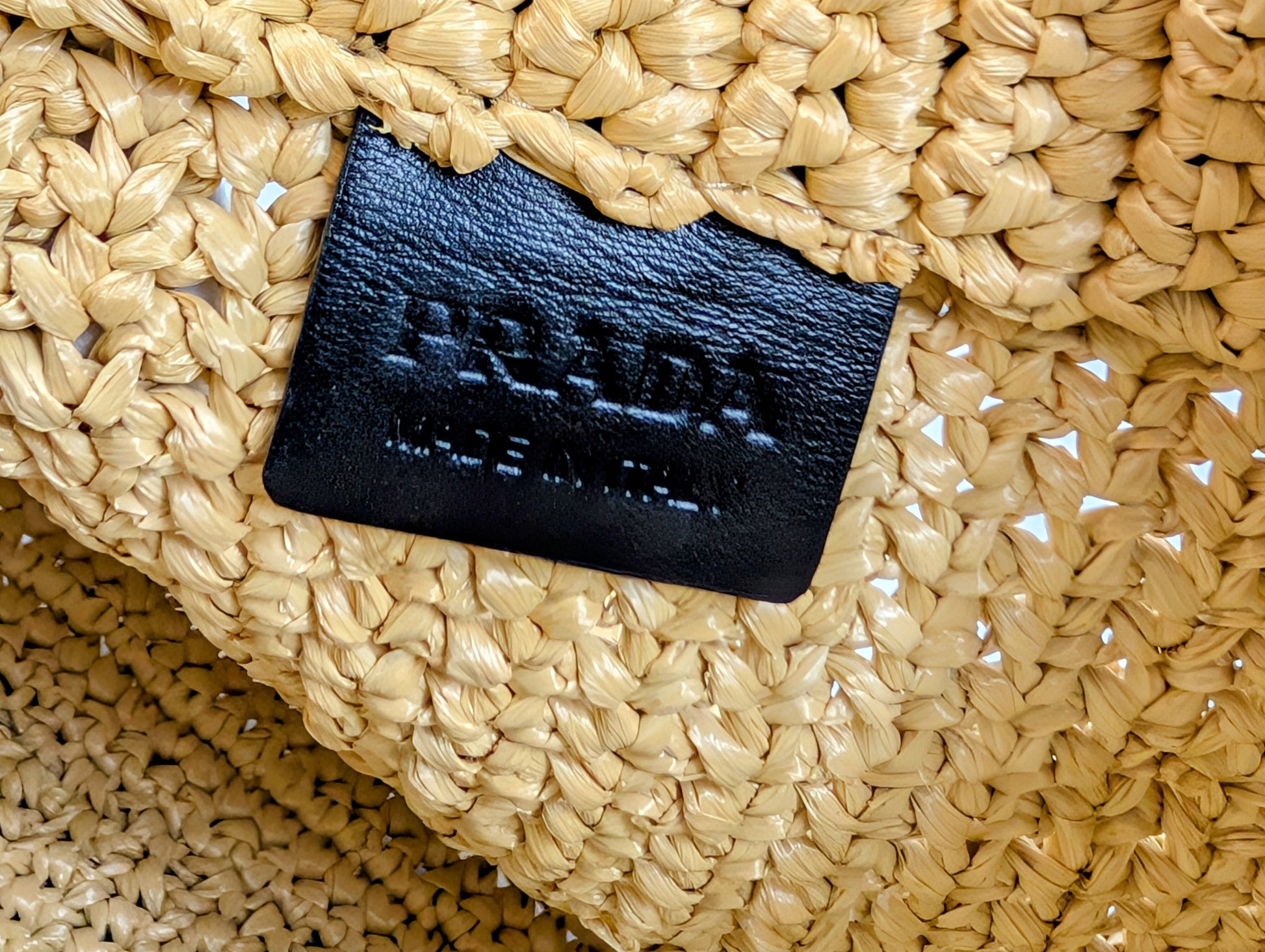 Prada Natural/Beige Small Woven Raffia Tote