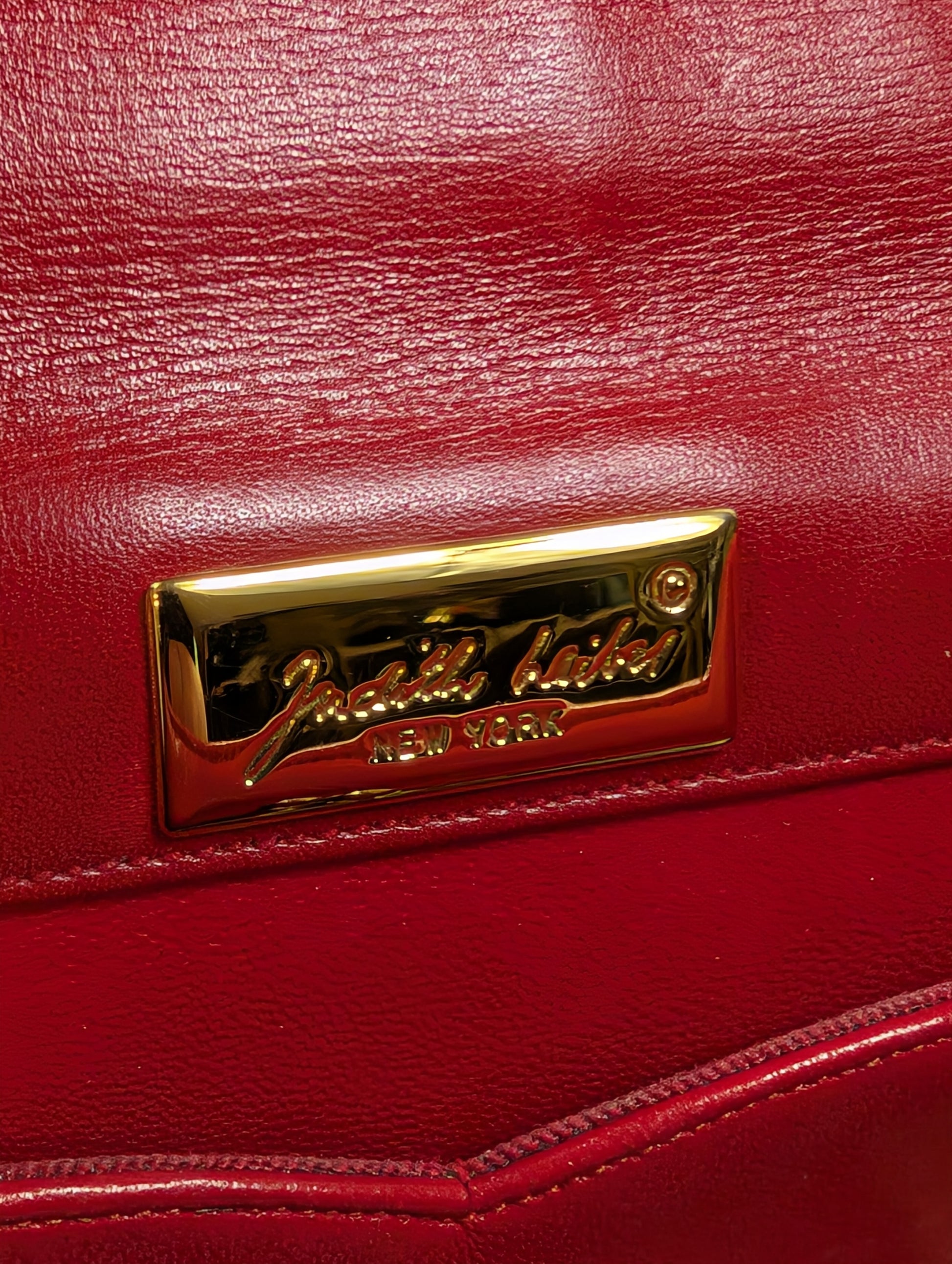 Judith Leiber Vintage Exotic Skin Clutch with Chain in Red Alligator